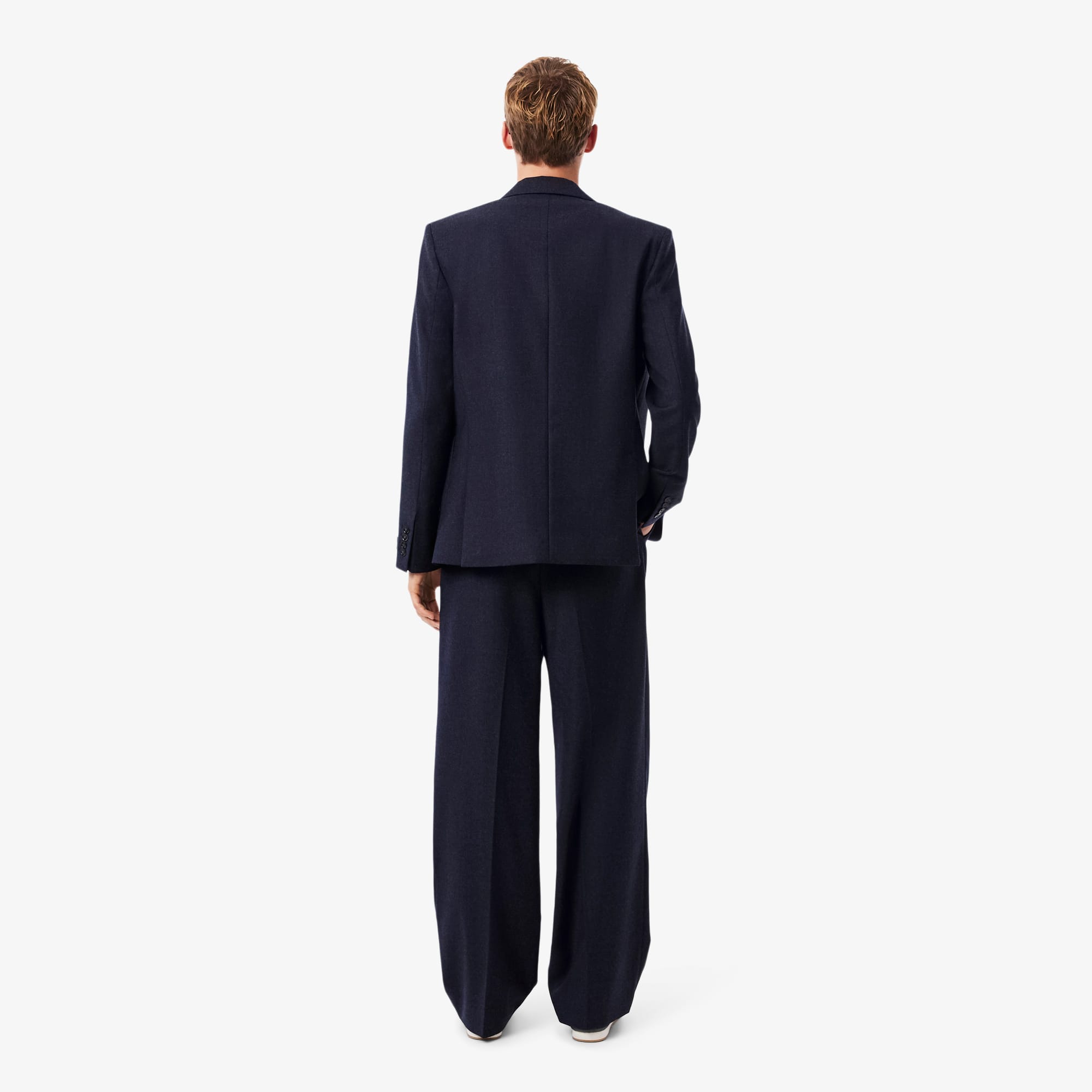 Men's Straight Fit Felted Wool Pants - Blue
