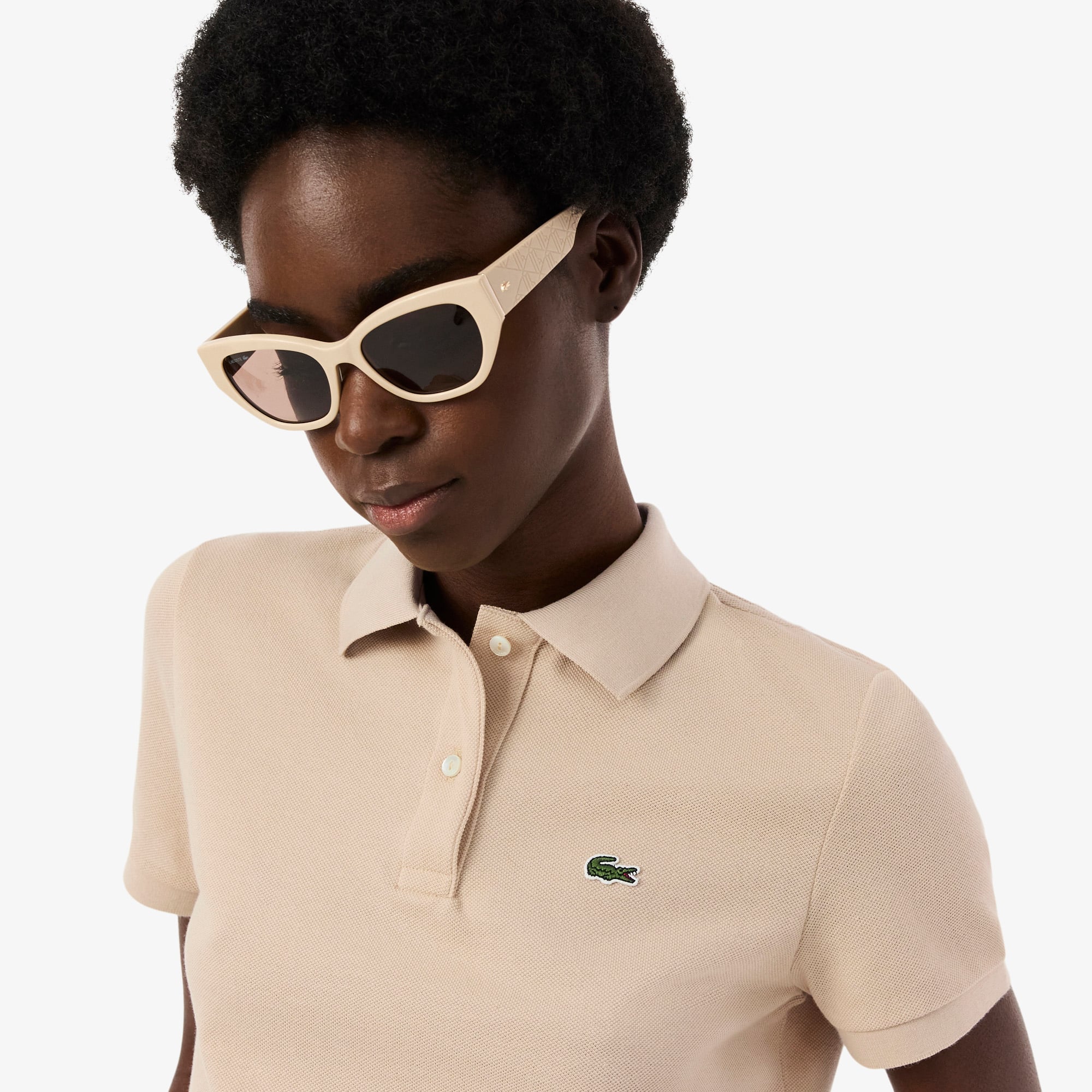 Women's Regular Fit Supple Petit Piqué Polo - Beige