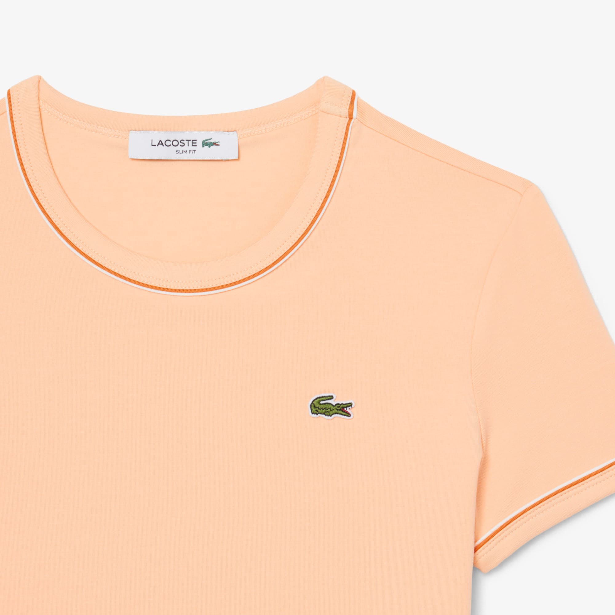 Women's Contrast Trim Jersey T-Shirt - Rose Pale / Blanc / Orange