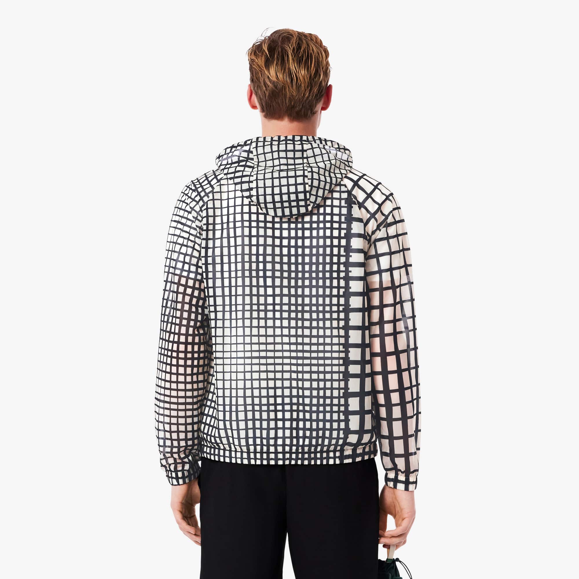 Men's Lightweight Print Sport Jacket - White / Black