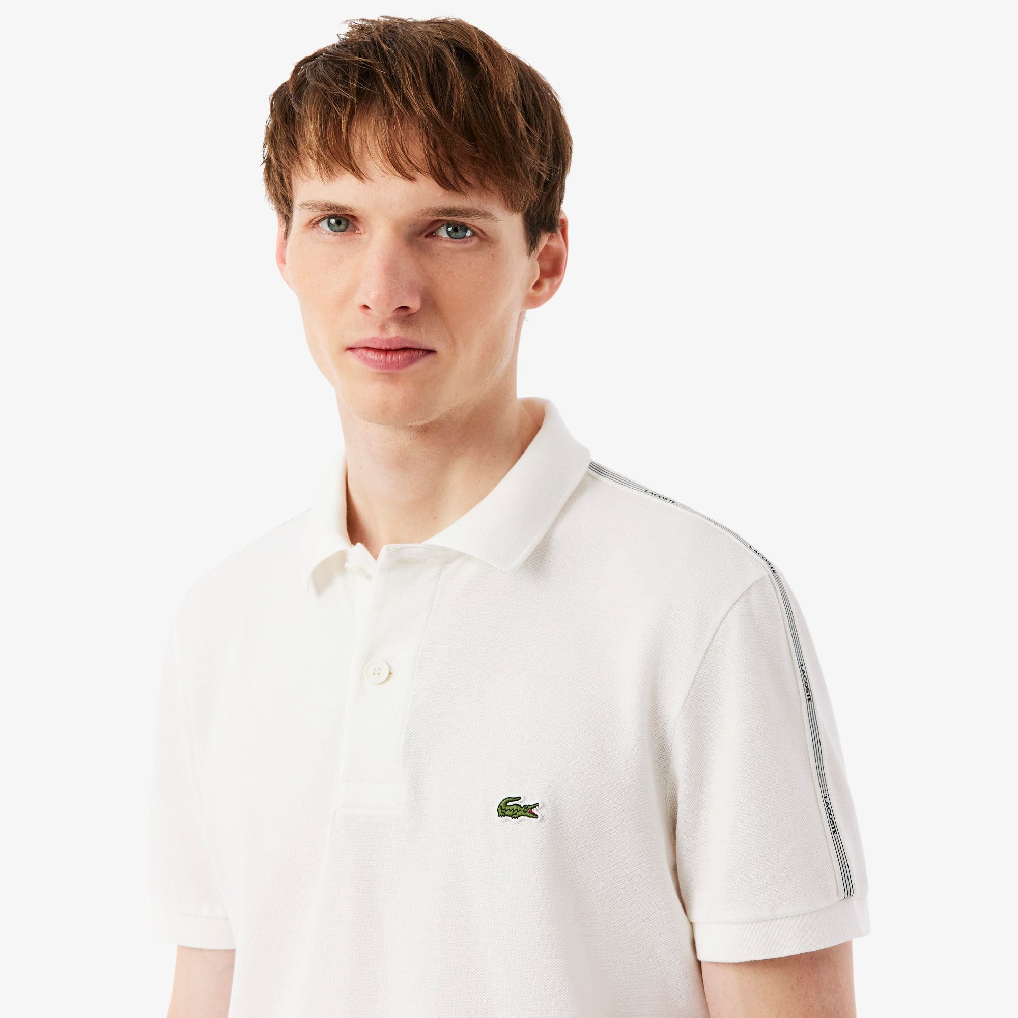 Regular Fit Logo Stripe Polo - White