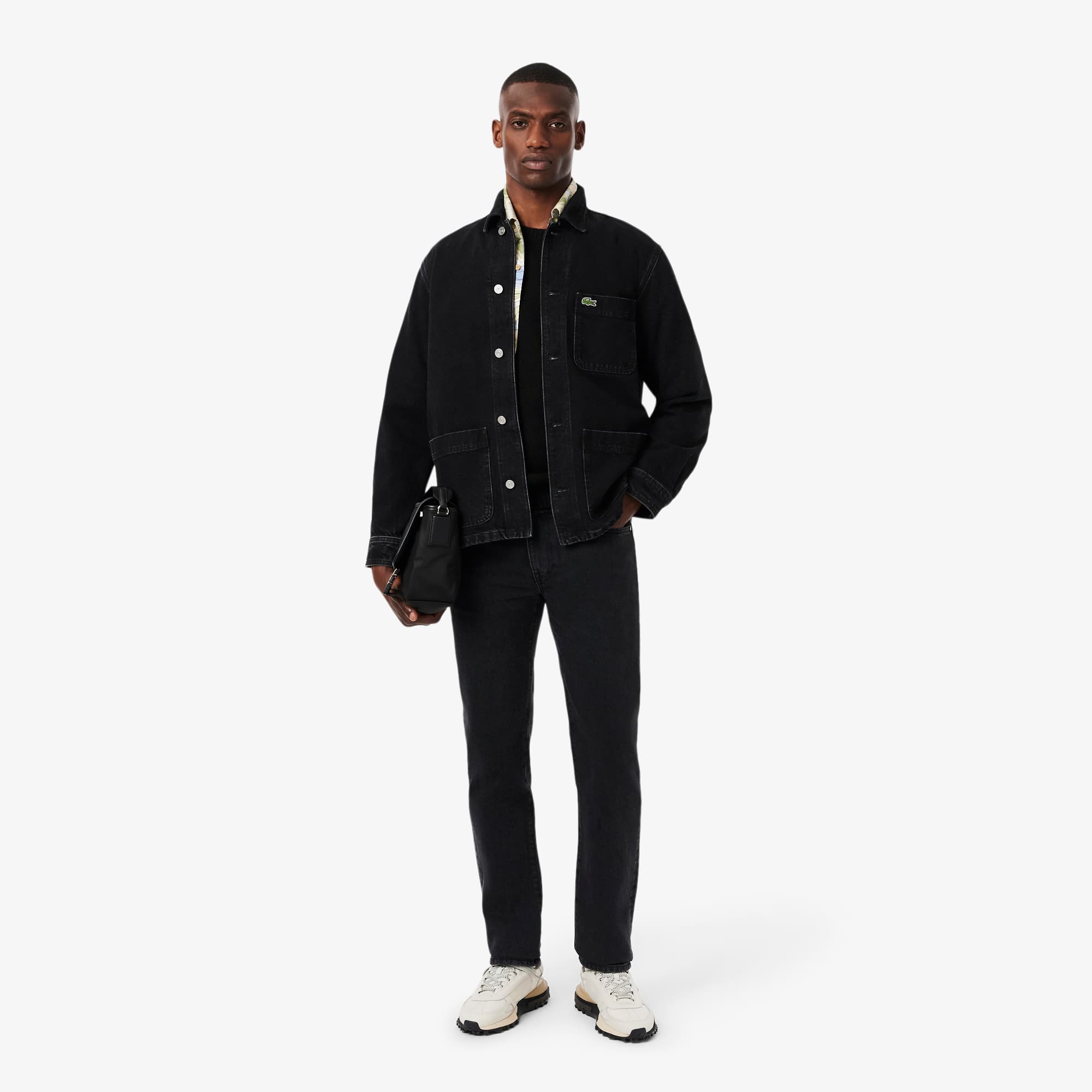 Men's 3D Knit Cashmere Crew Neck Sweater - Black