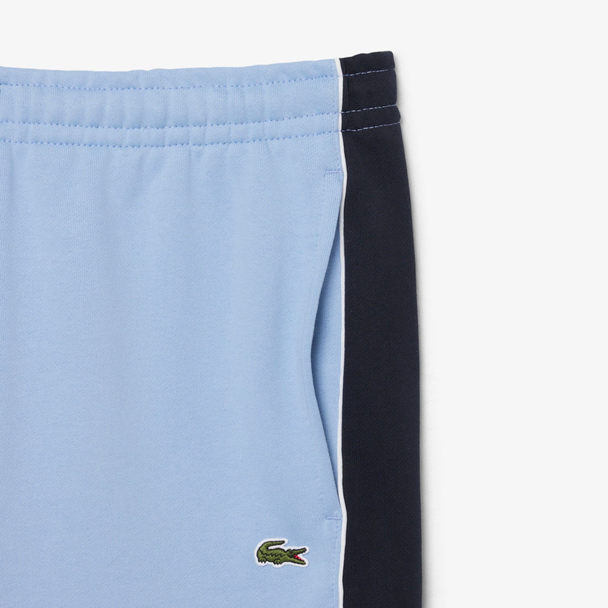 Regular Fit Colorblock Fleece Shorts - Bleu Clair / Noir