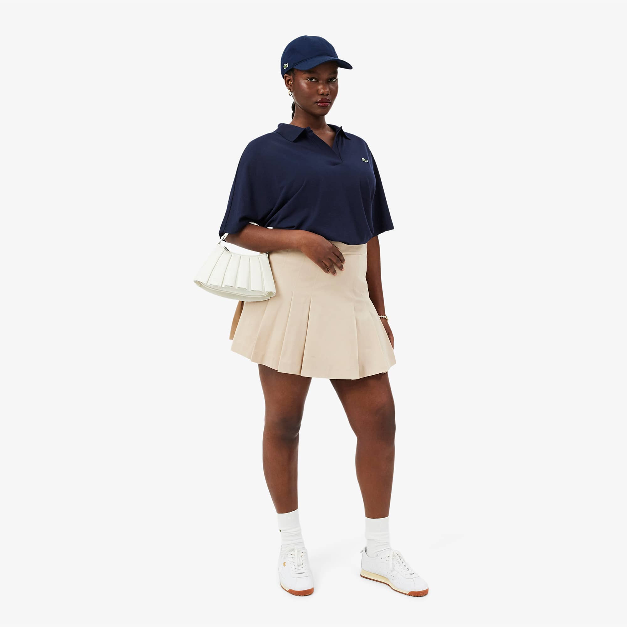 Women's Relaxed Fit Piqué Polo - Navy Blue