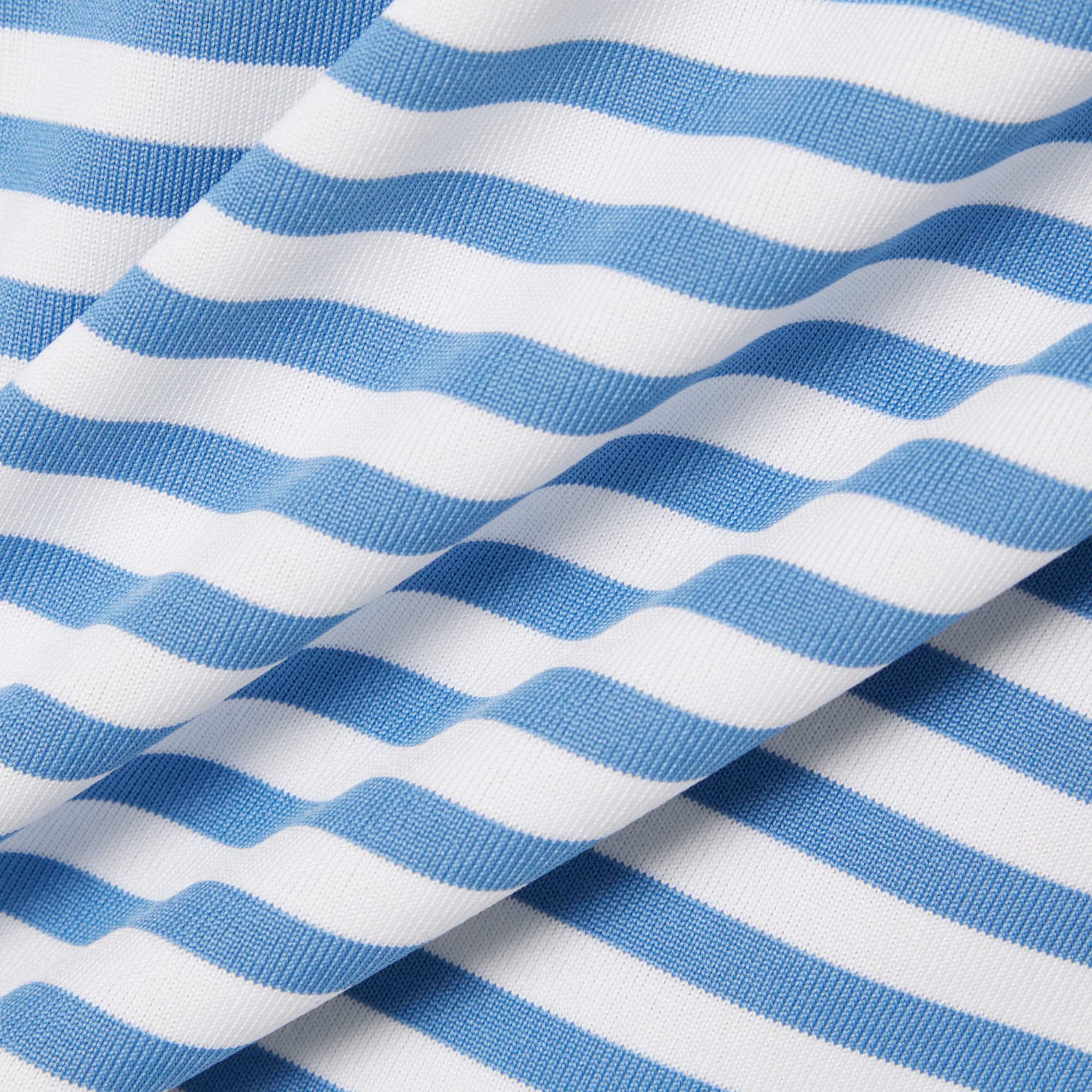 Regular Fit Ultra Dry Striped Golf Polo - Blue / White