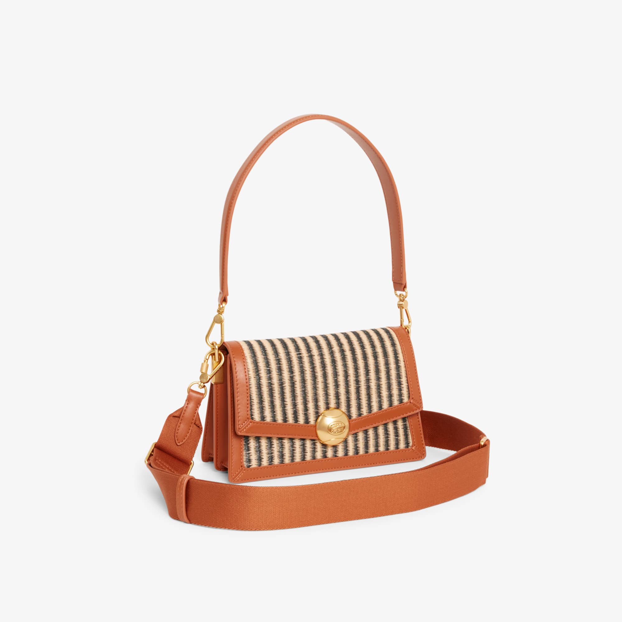 Summer Pack Raffia Shoulder Bag - NATURAL NOIR TAN