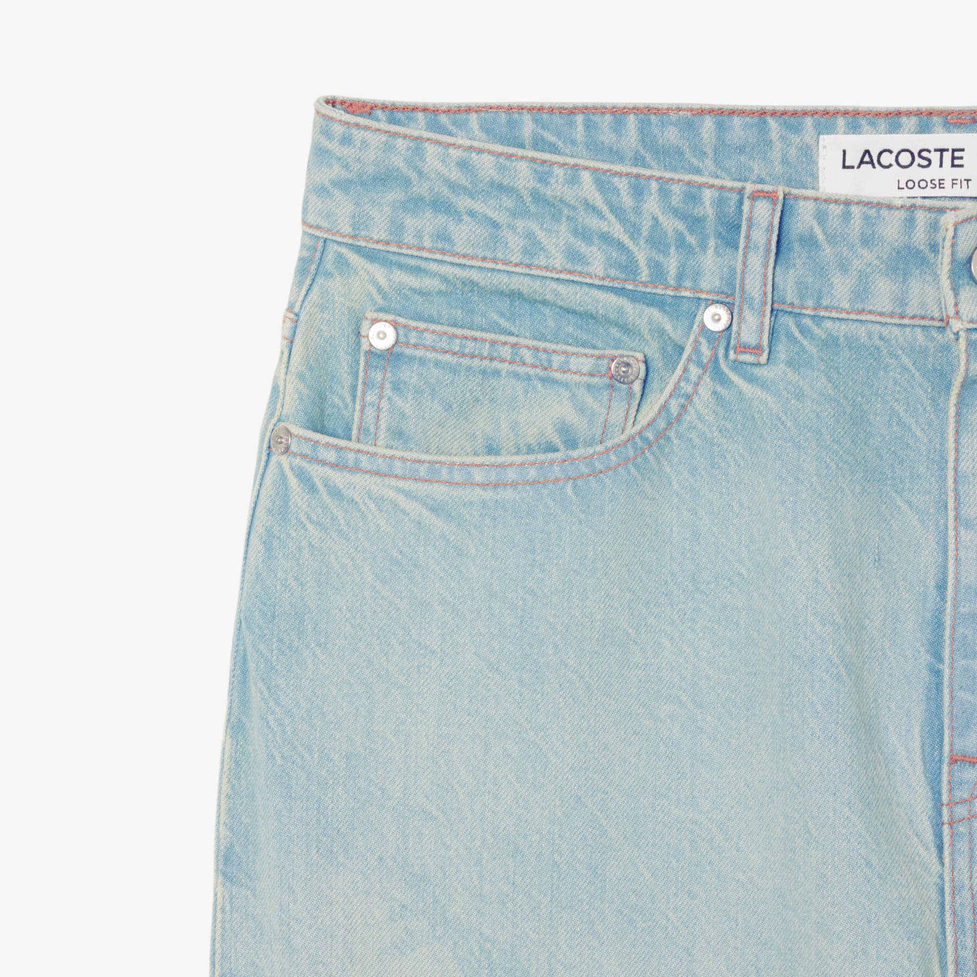 Men's Straight Fit Landscape Motif Denim Jeans - Blue
