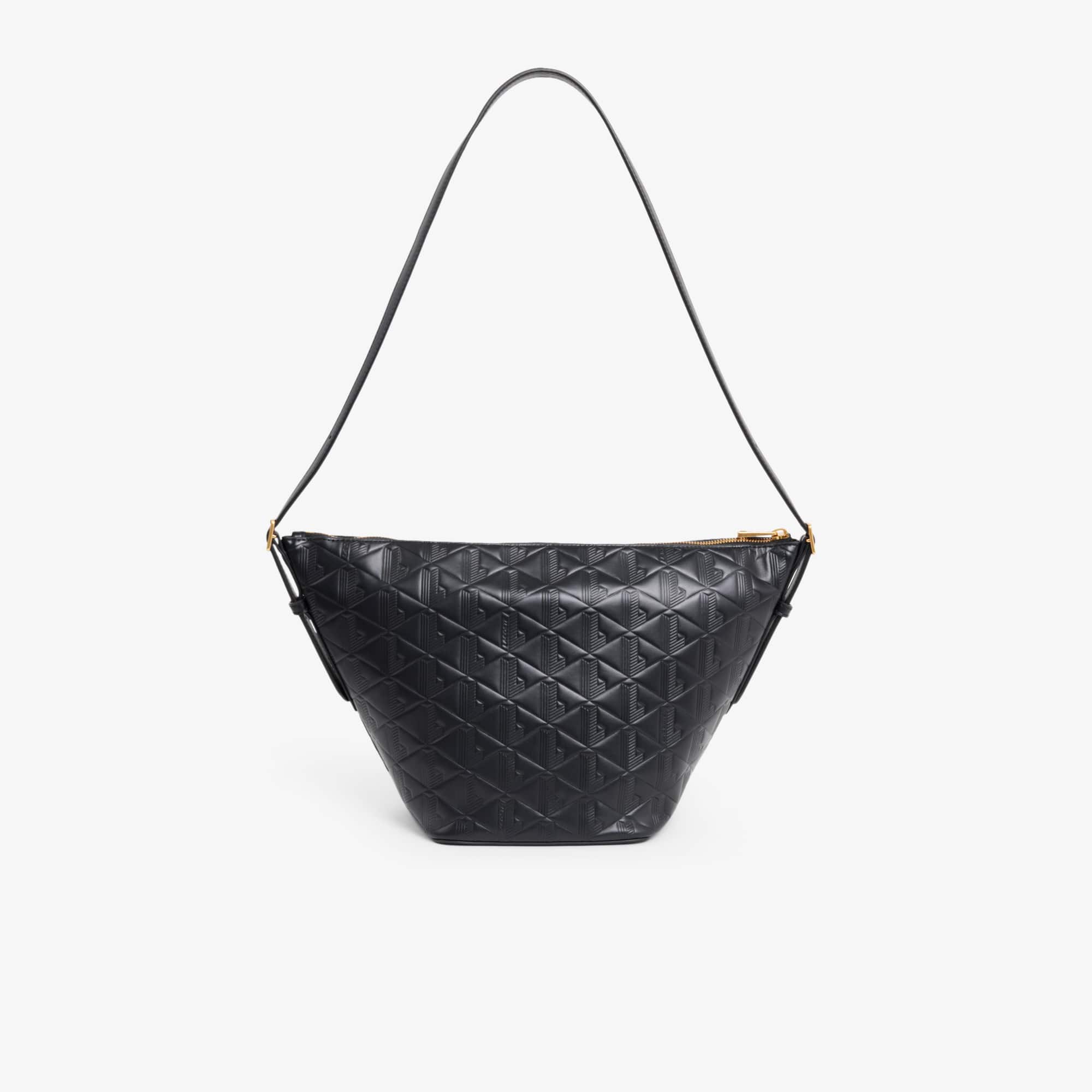 Maheki Embossed Leather Hobo Bag - Black