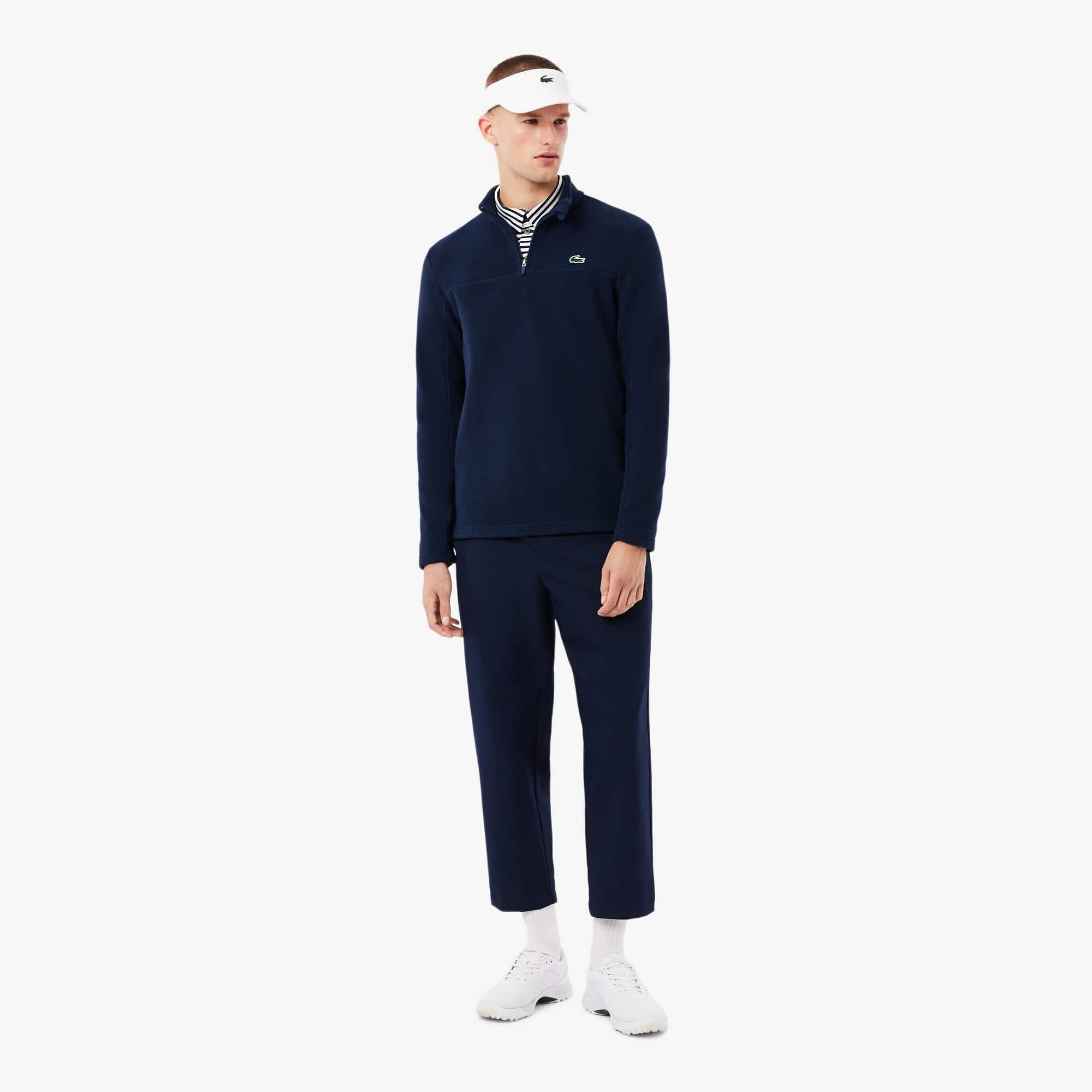 Men's Polar Fleece Quarter-Zip Golf Top - Navy Blue