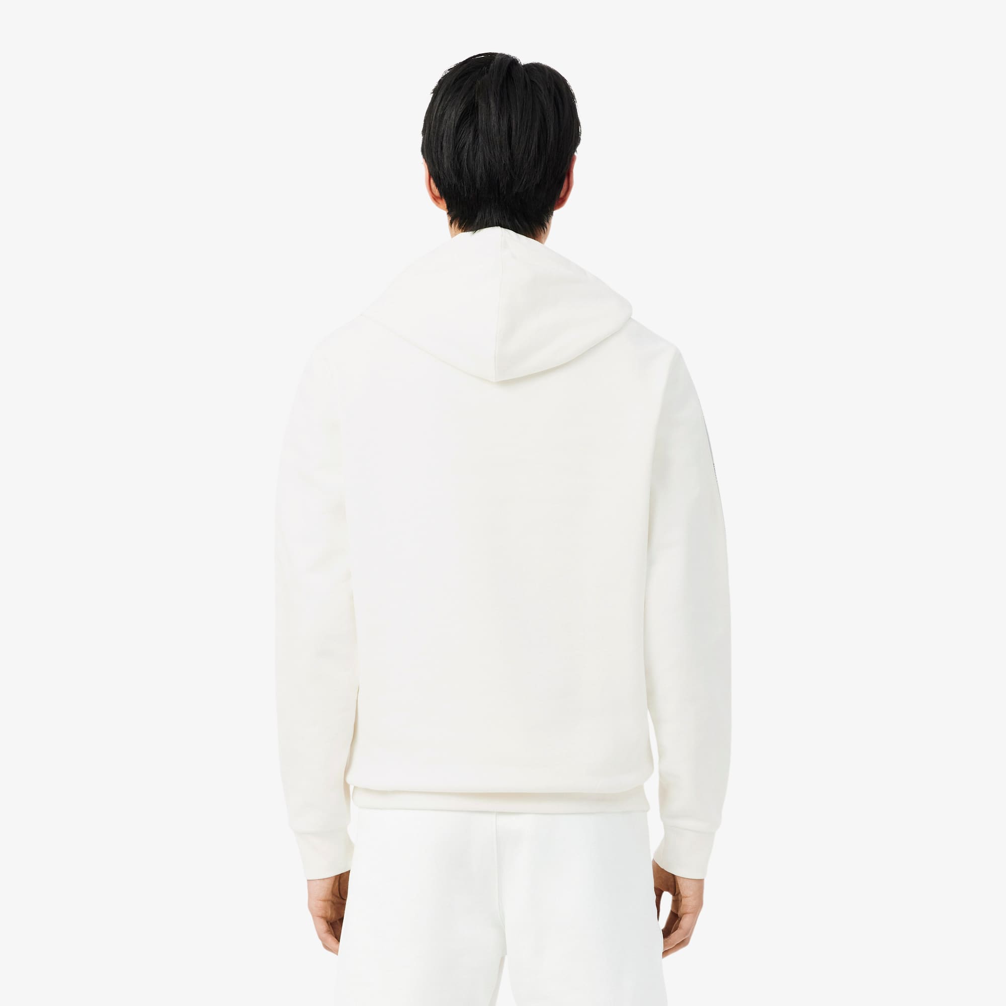 Logo Stripe Zipped Hoodie - White