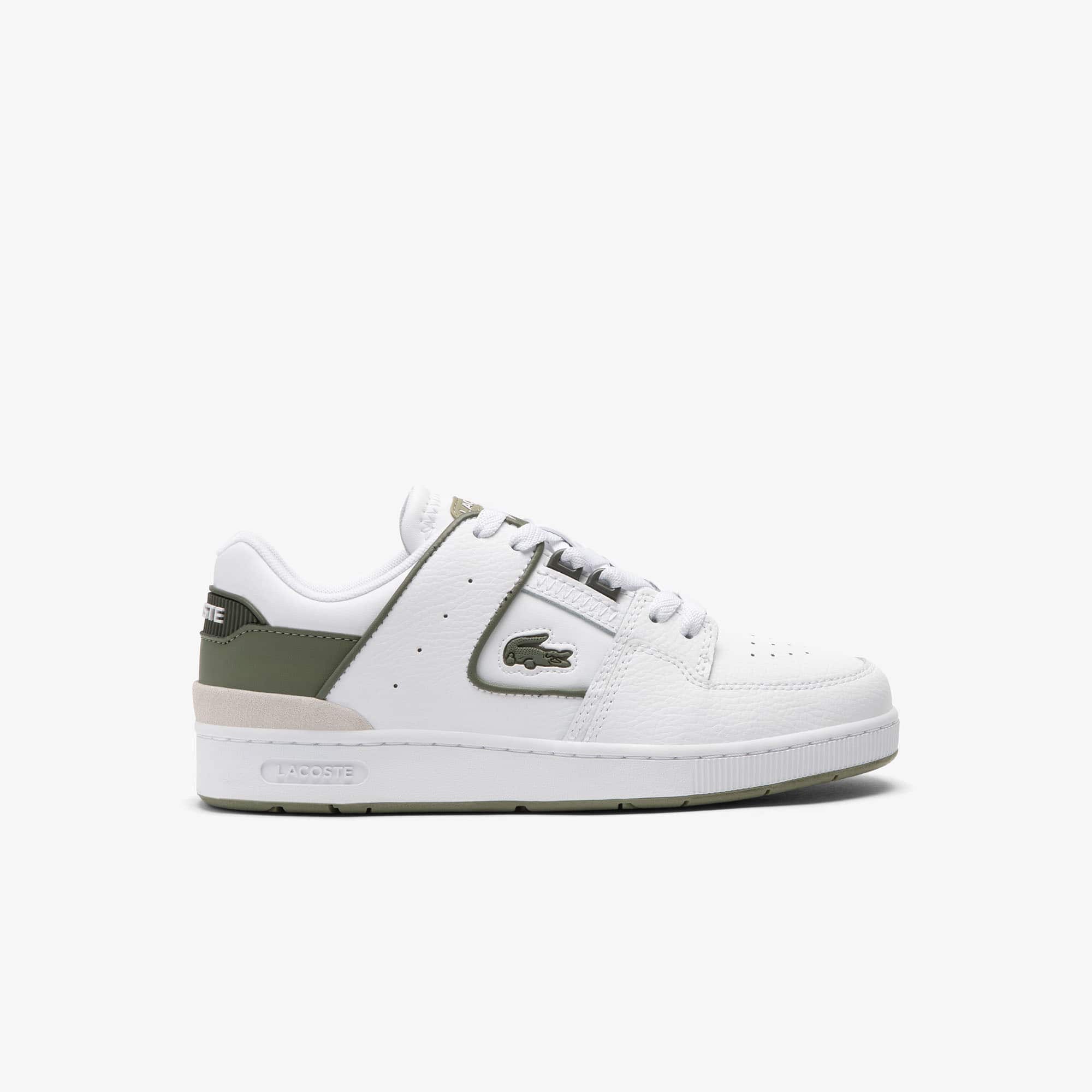 Women's Court Cage Leather Sneakers - WHT/KHK