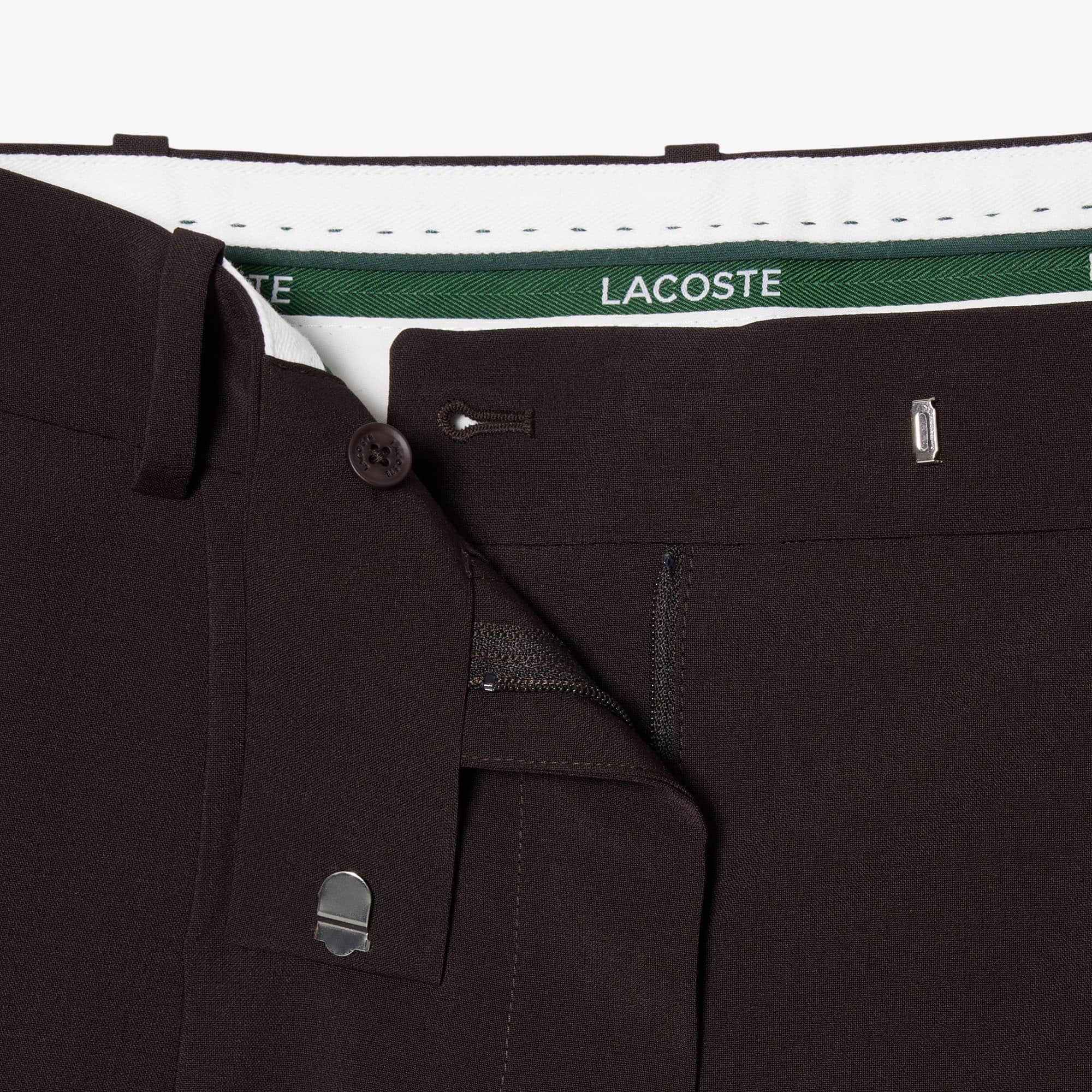 Oversized Wool Blend Pleated Bermuda Shorts - Brown