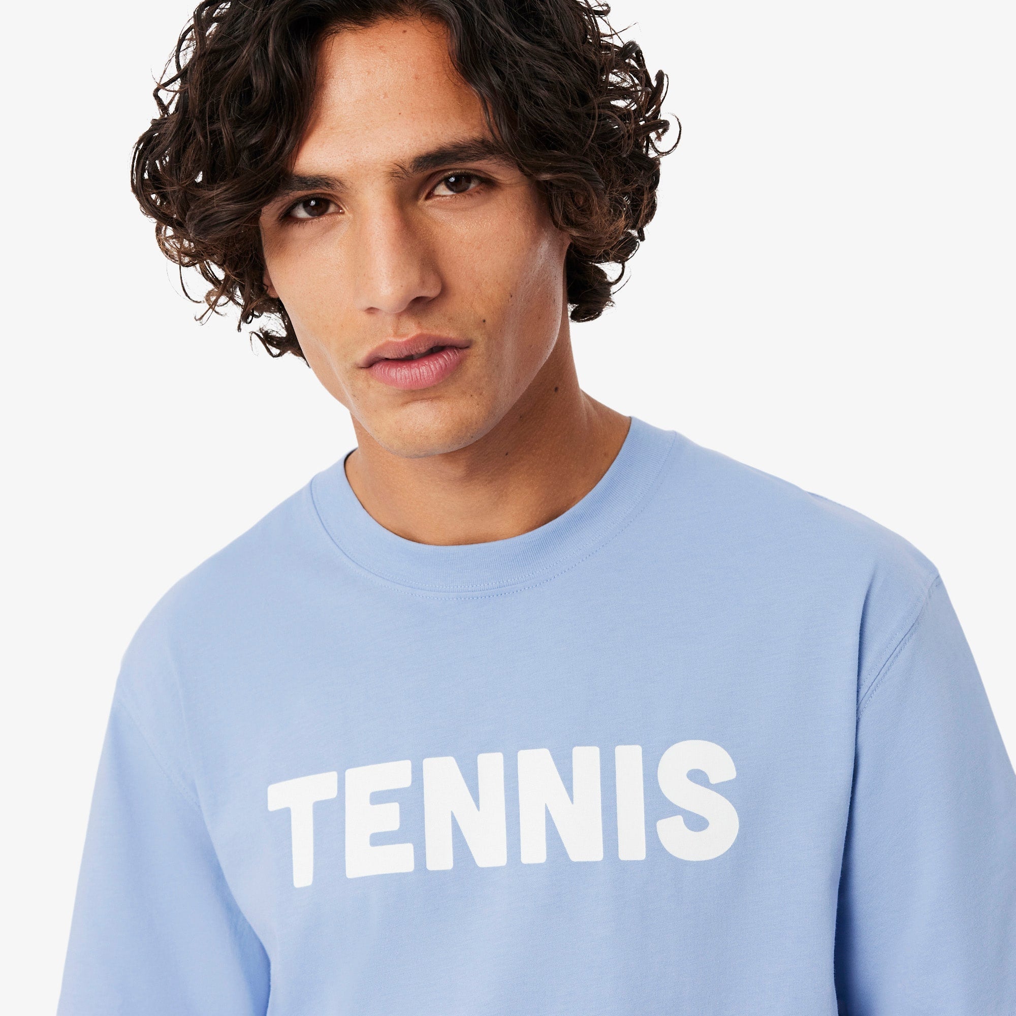 Printed Cotton T-Shirt - Light Blue