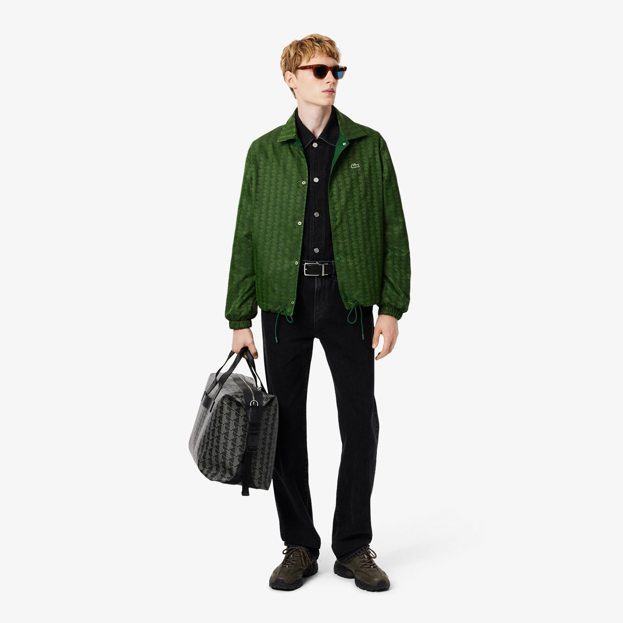 Men's Reversible Monogram Jacket - Pine green