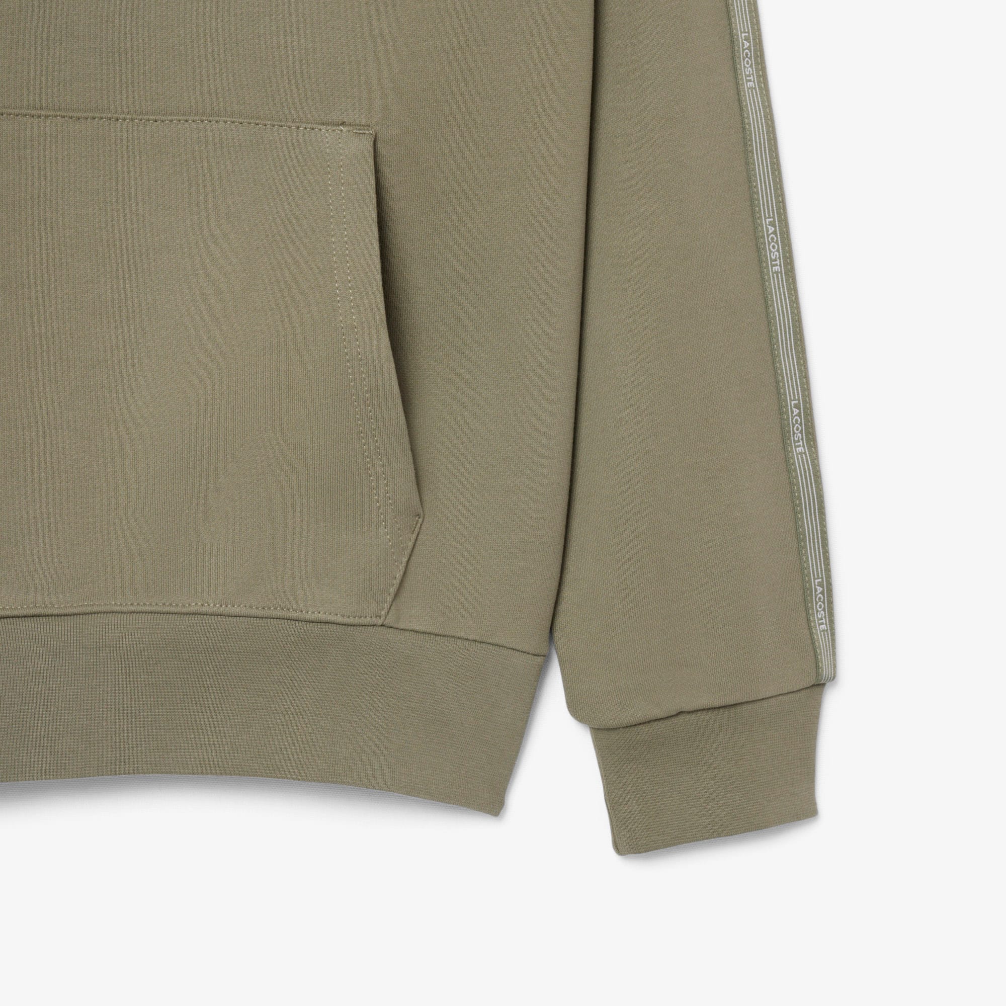 Logo Stripe Zipped Hoodie - Khaki Green