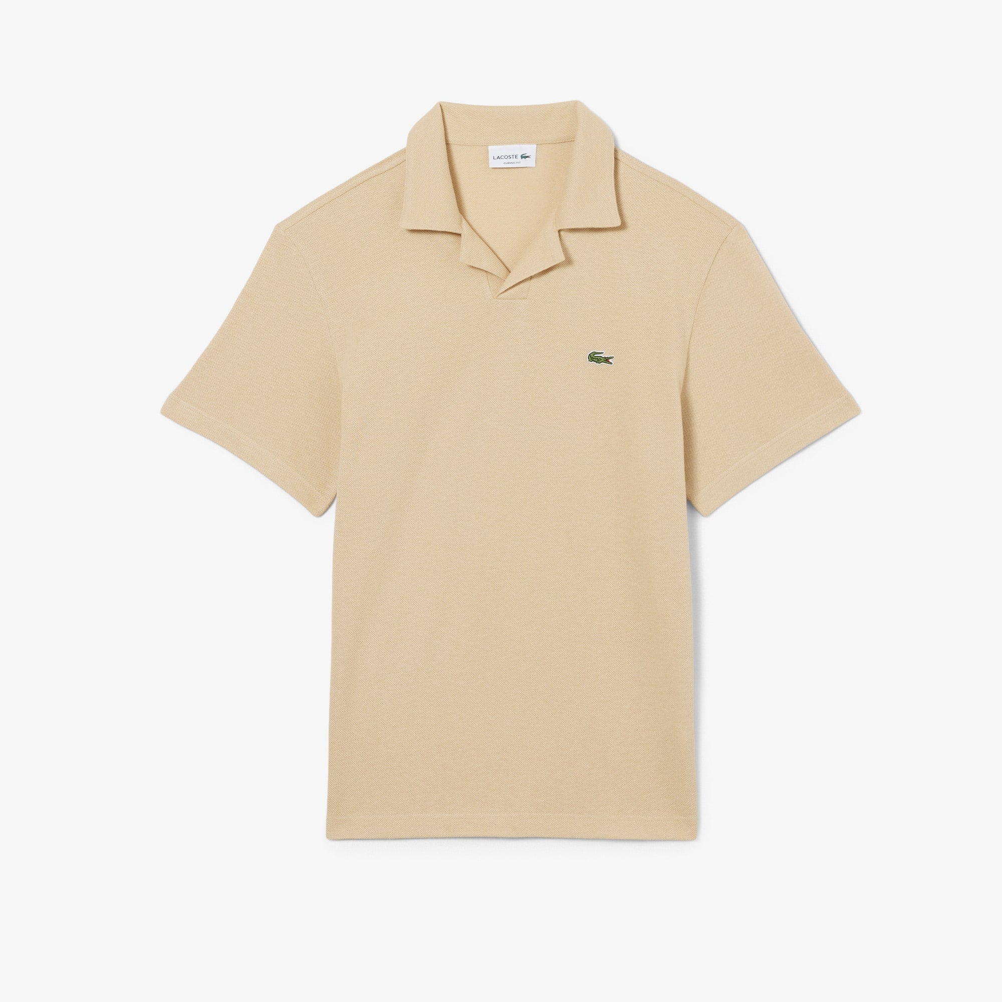 Classic Fit Cotton-Linen Polo - Beige