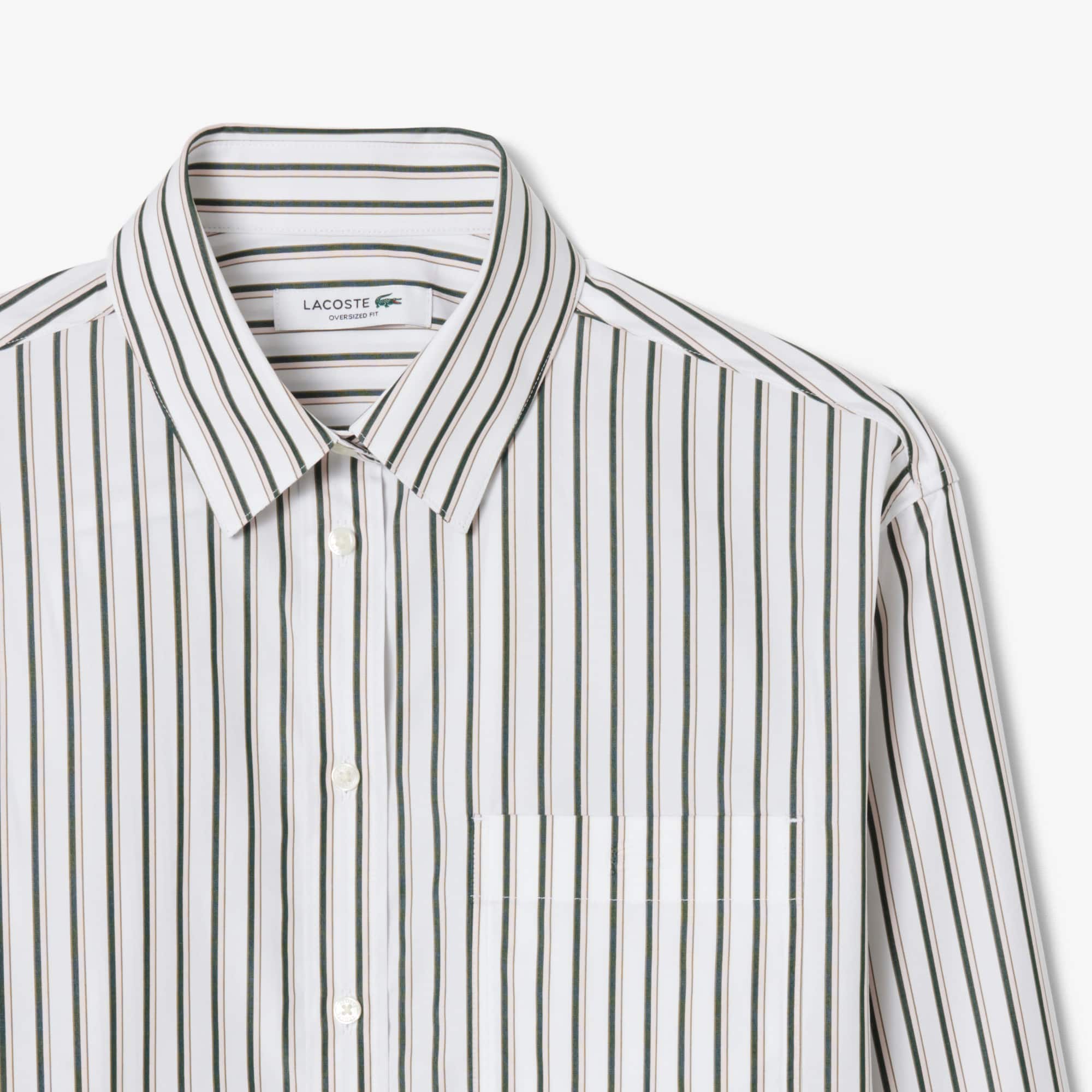 Women's Oversized Cotton Button Down Shirt - White / Green / Light Pink / Khaki Green
