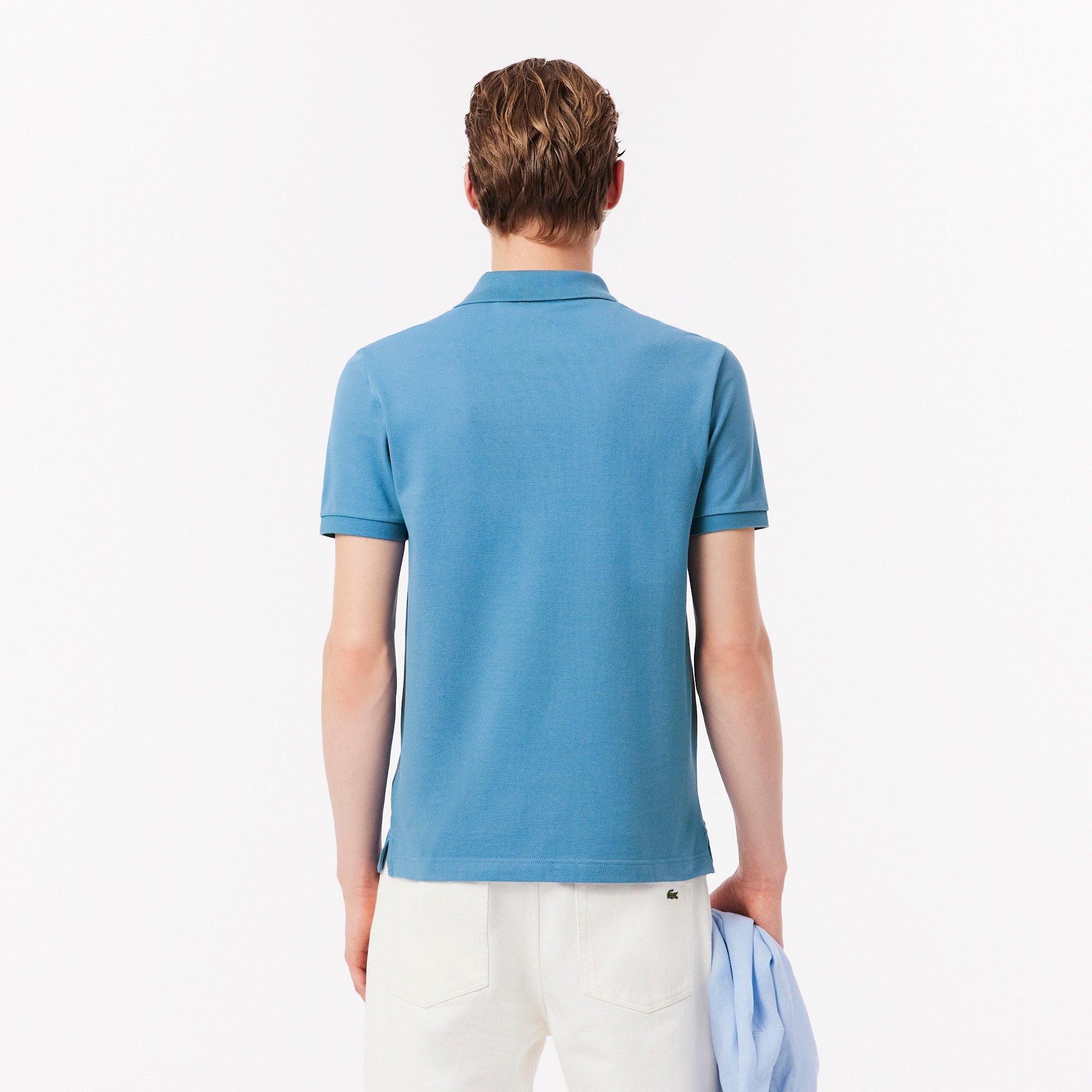 Men's Slim Fit Piqué Polo - Bleu