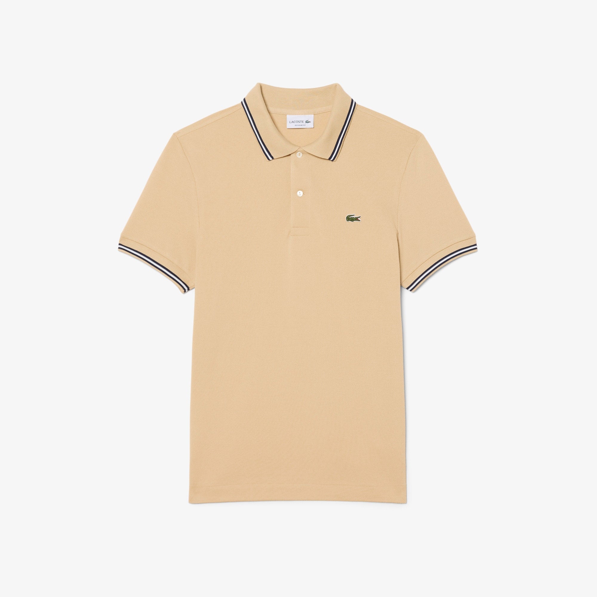 Men's Regular Fit Trim Accent Polo - Beige
