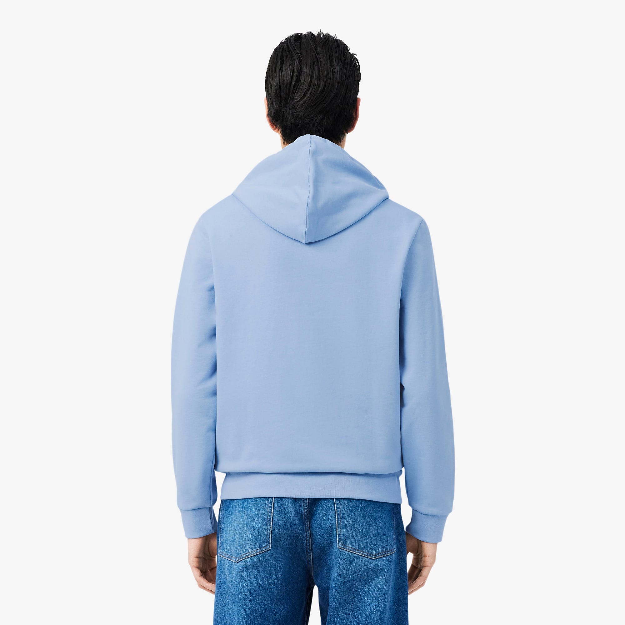 Colorblock Zipped Hoodie - Bleu Clair / Noir