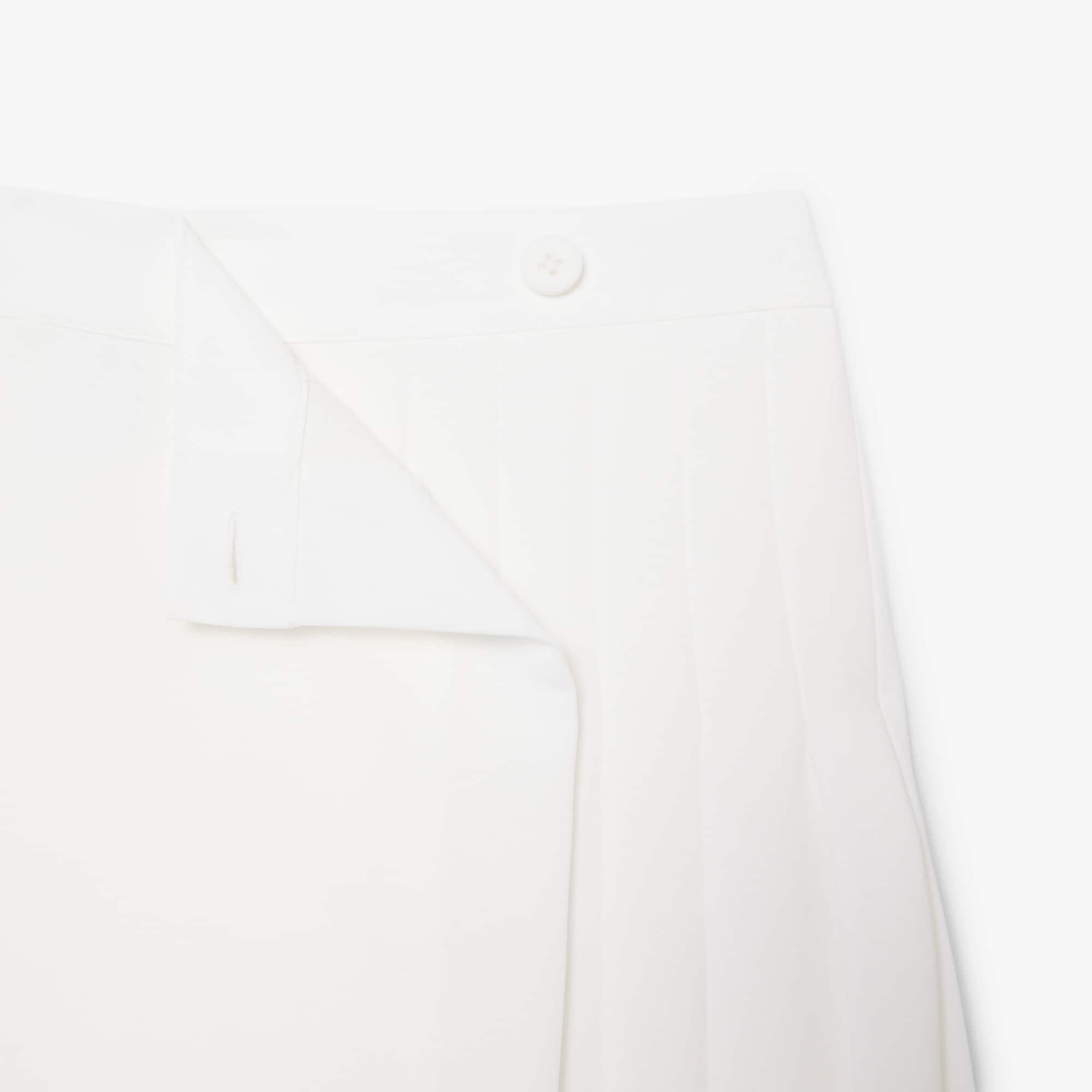 Fluid Crepe Pleated Skirt - Blanc / Vert