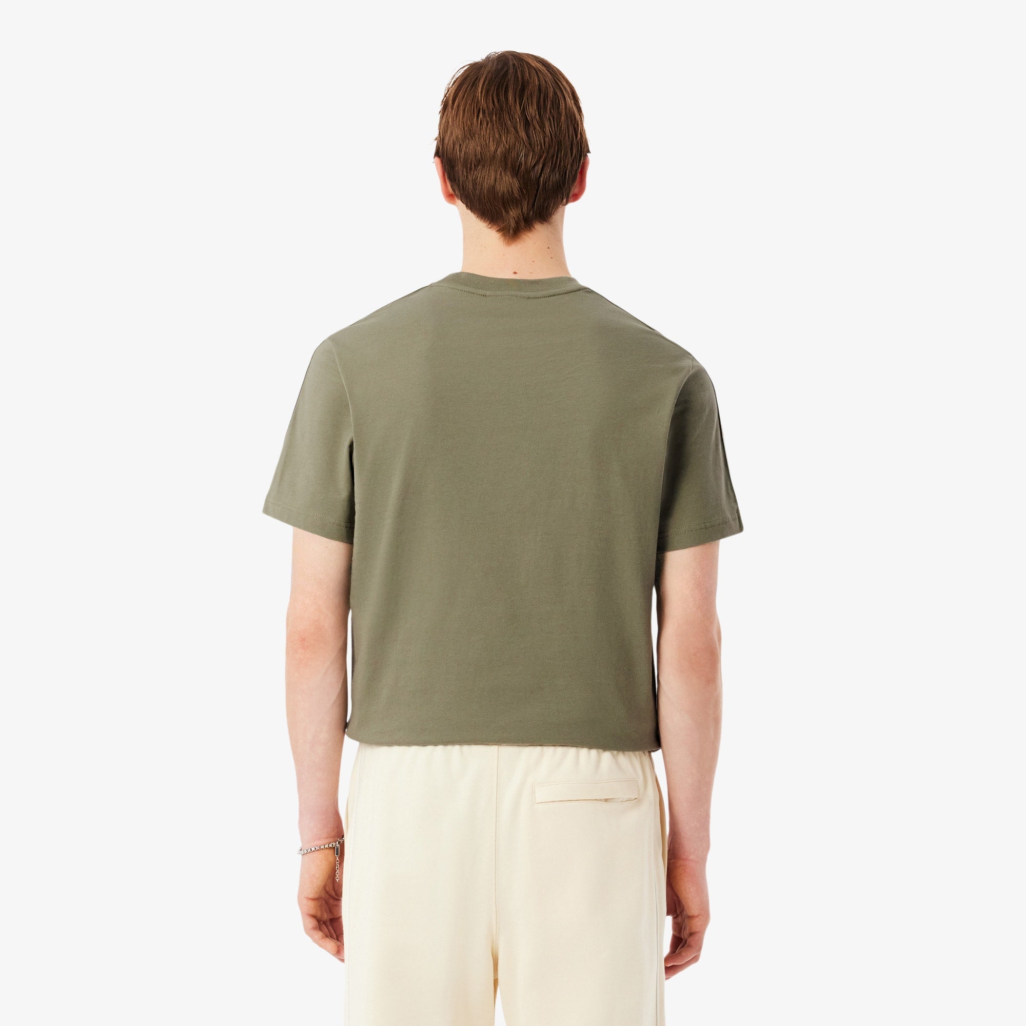 Branded Stripe Band T-Shirt - Khaki Green