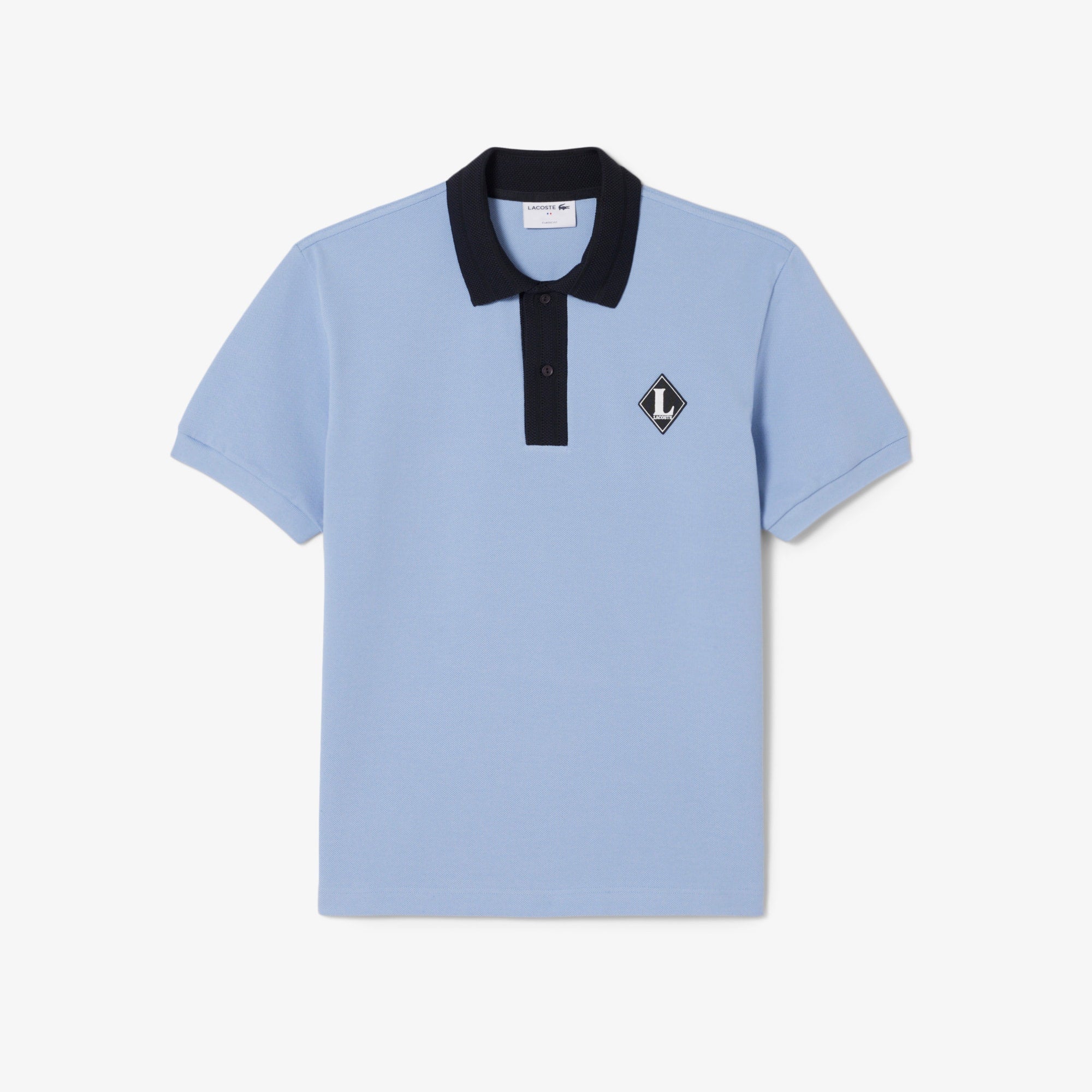 Made In France Classic Fit Badge Polo - Light Blue