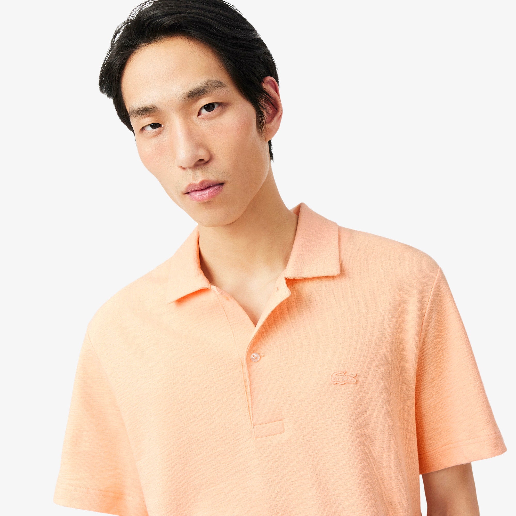 Classic Fit Textured Polo - Rose Pale