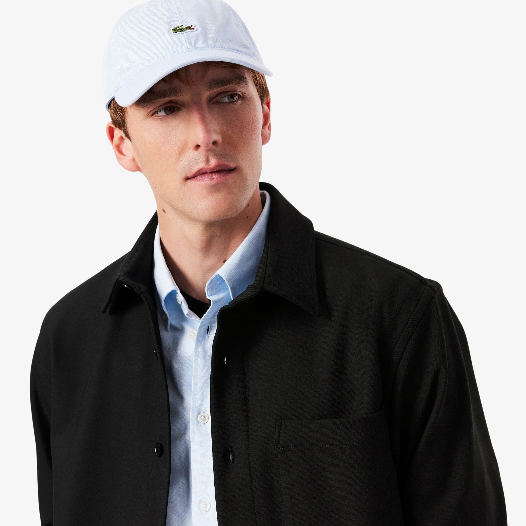 Men's Oversized Double Face Overshirt - Black