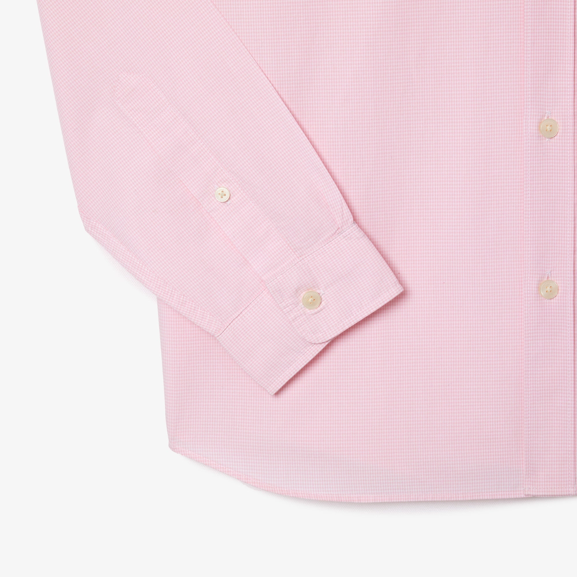 Men's Regular Fit Gingham Poplin Shirt - White / Light Pink