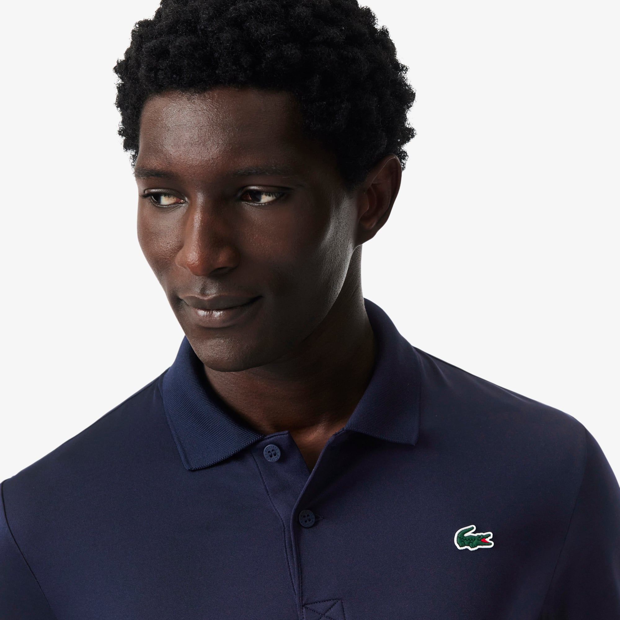 Regular Fit Ultra Dry Long Sleeved Golf Polo - Navy Blue