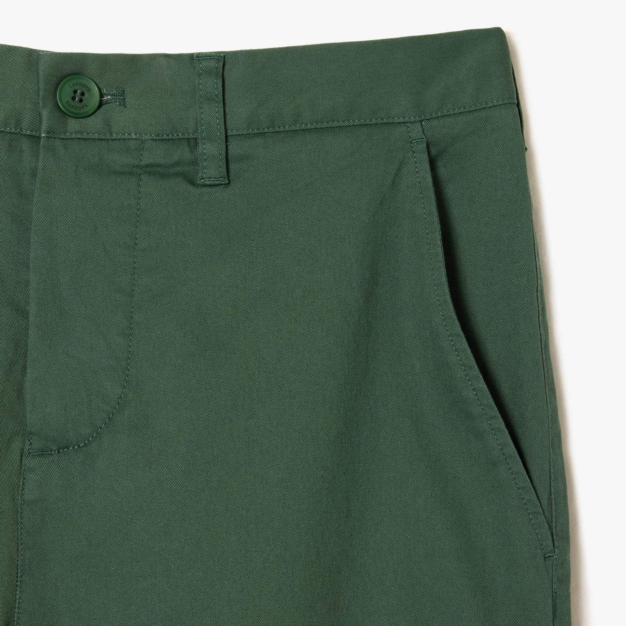 Men's Slim Fit Stretch Cotton Pants - Dark Green