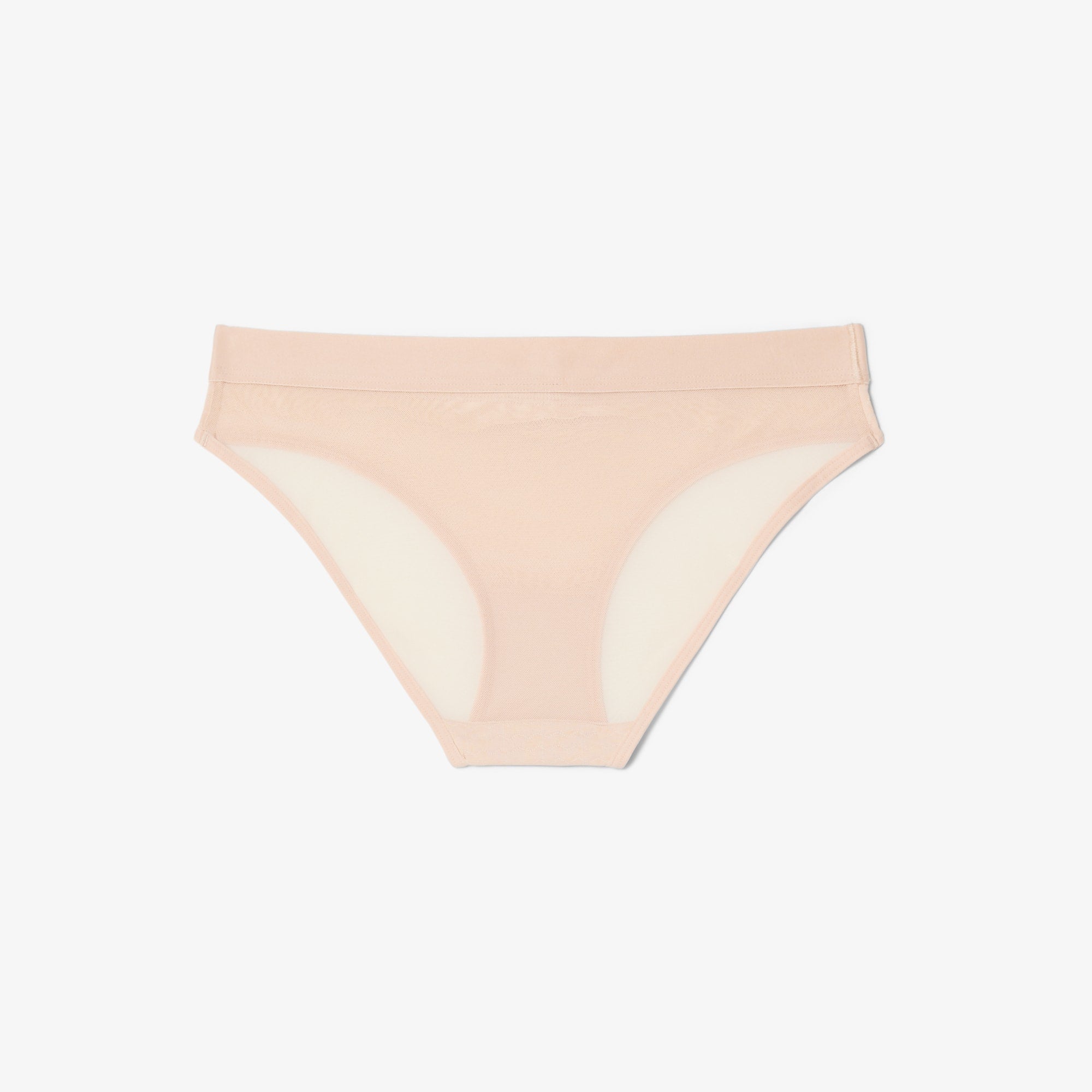 Branded Waist Mesh Briefs - Beige