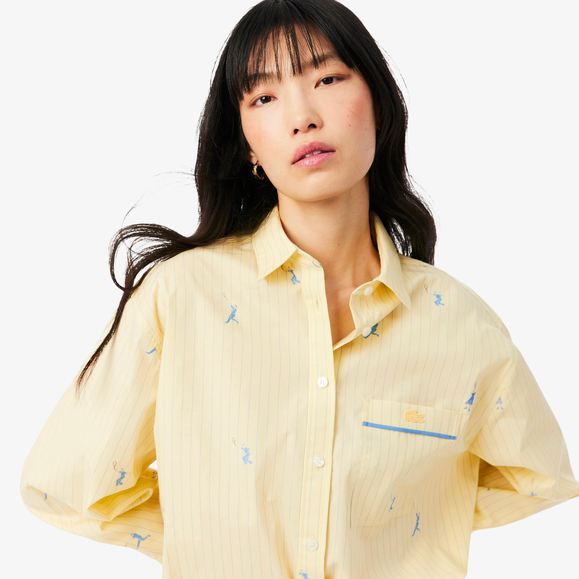 Oversized Shirt with Motifs - Jaune / Bleu