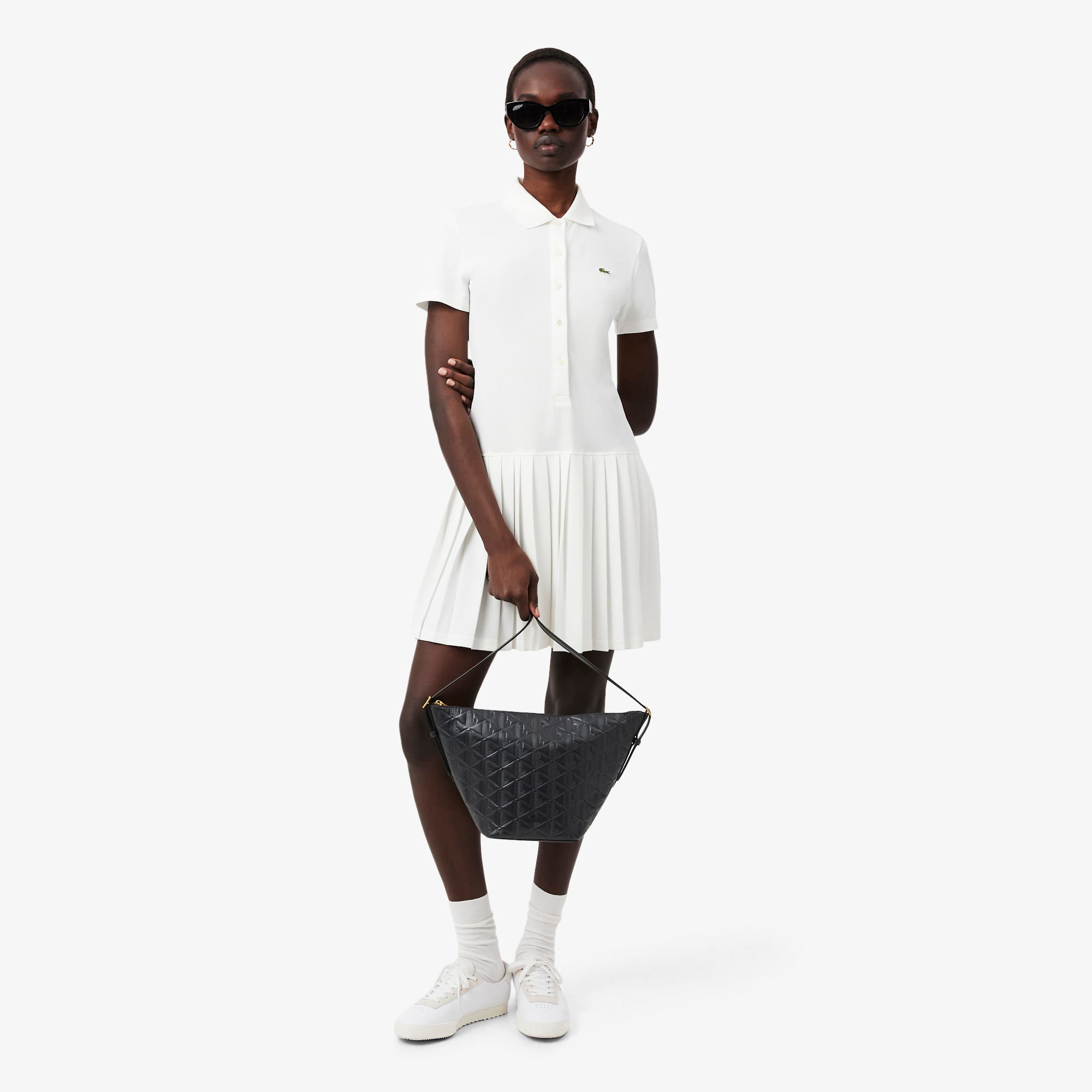 Maheki Embossed Leather Hobo Bag - Black