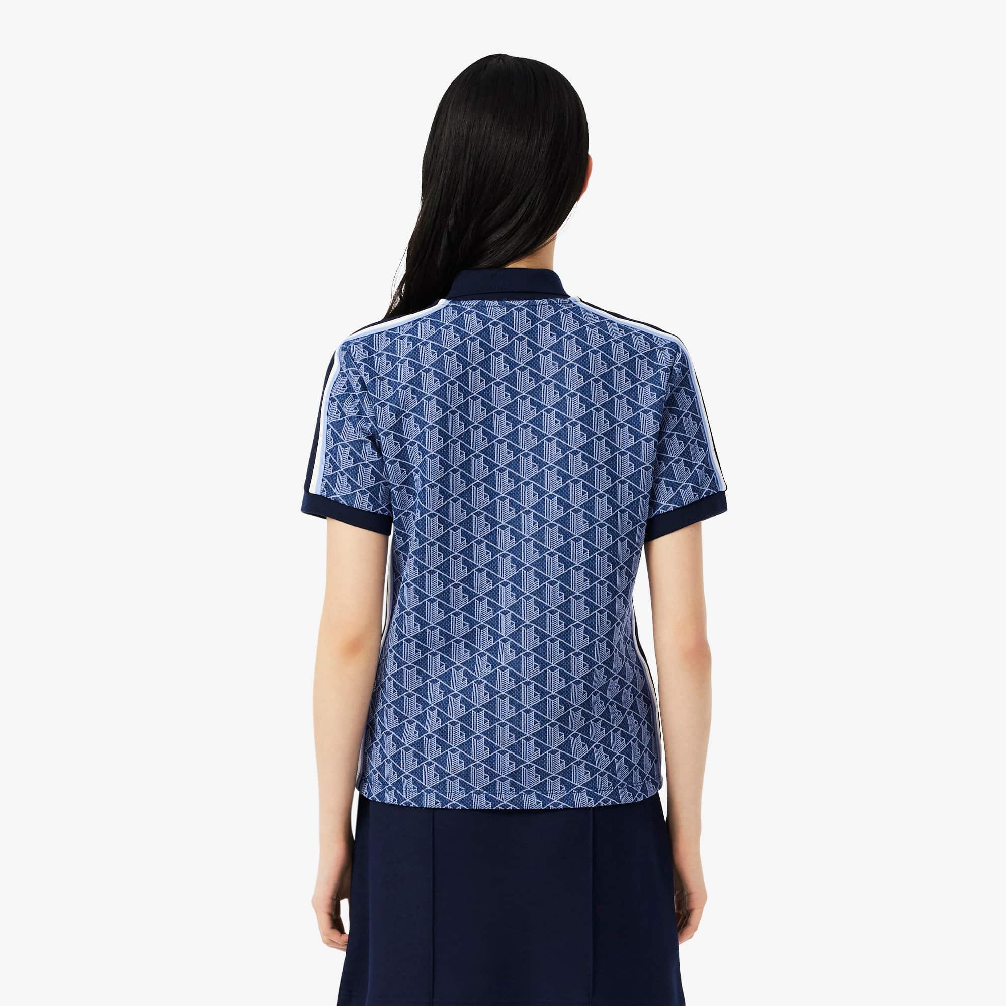 Women's Slim Fit Monogram Polo - Navy Blue / Purple