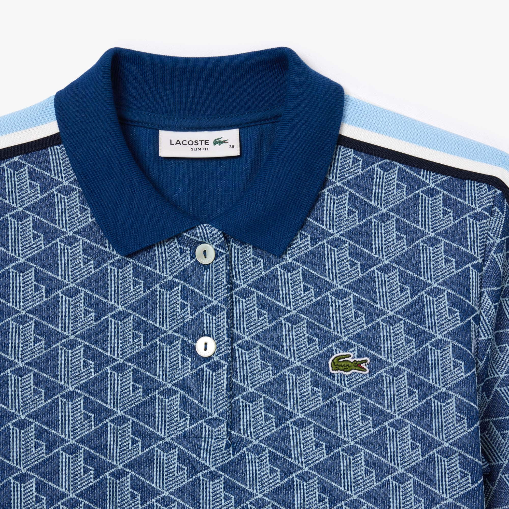 Women's Slim Fit Monogram Polo - Blue