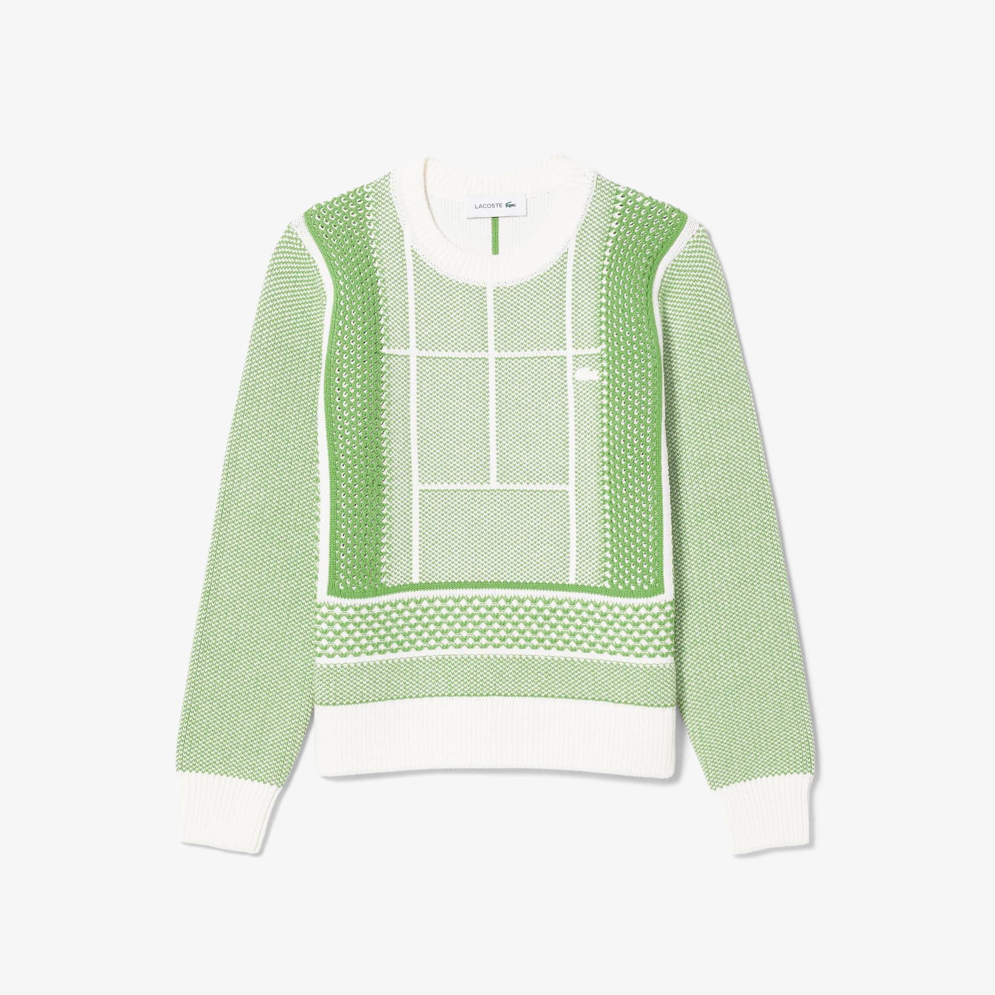 Tennis Court Graphic Sweater - Blanc / Vert