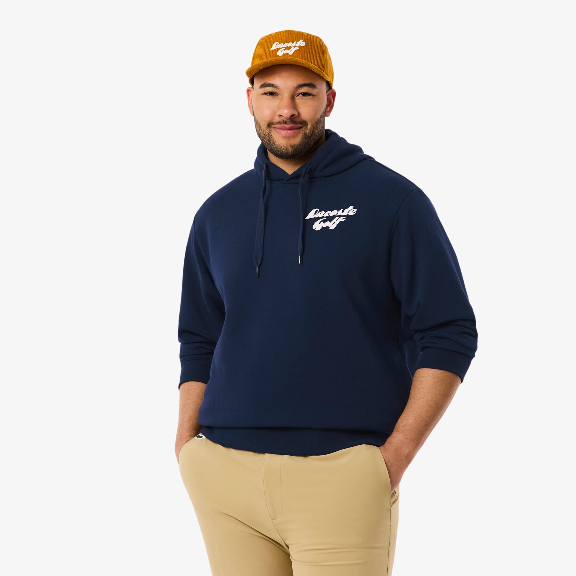 Men's Printed Fleece Golf Hoodie - Navy Blue