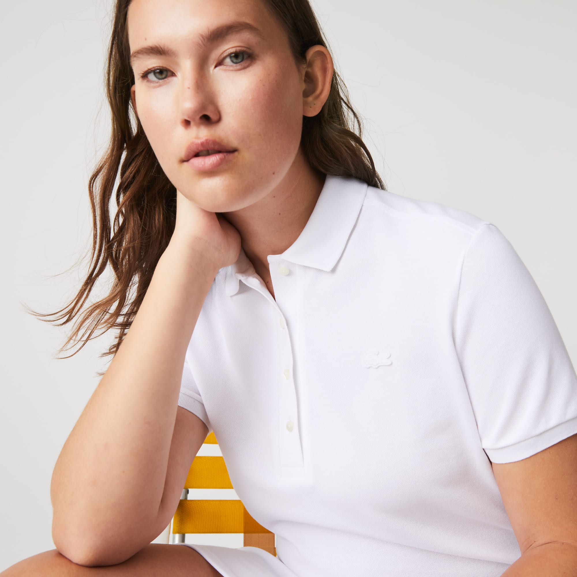 Women's Slim Fit Stretch Mini Piqué Polo Dress - White