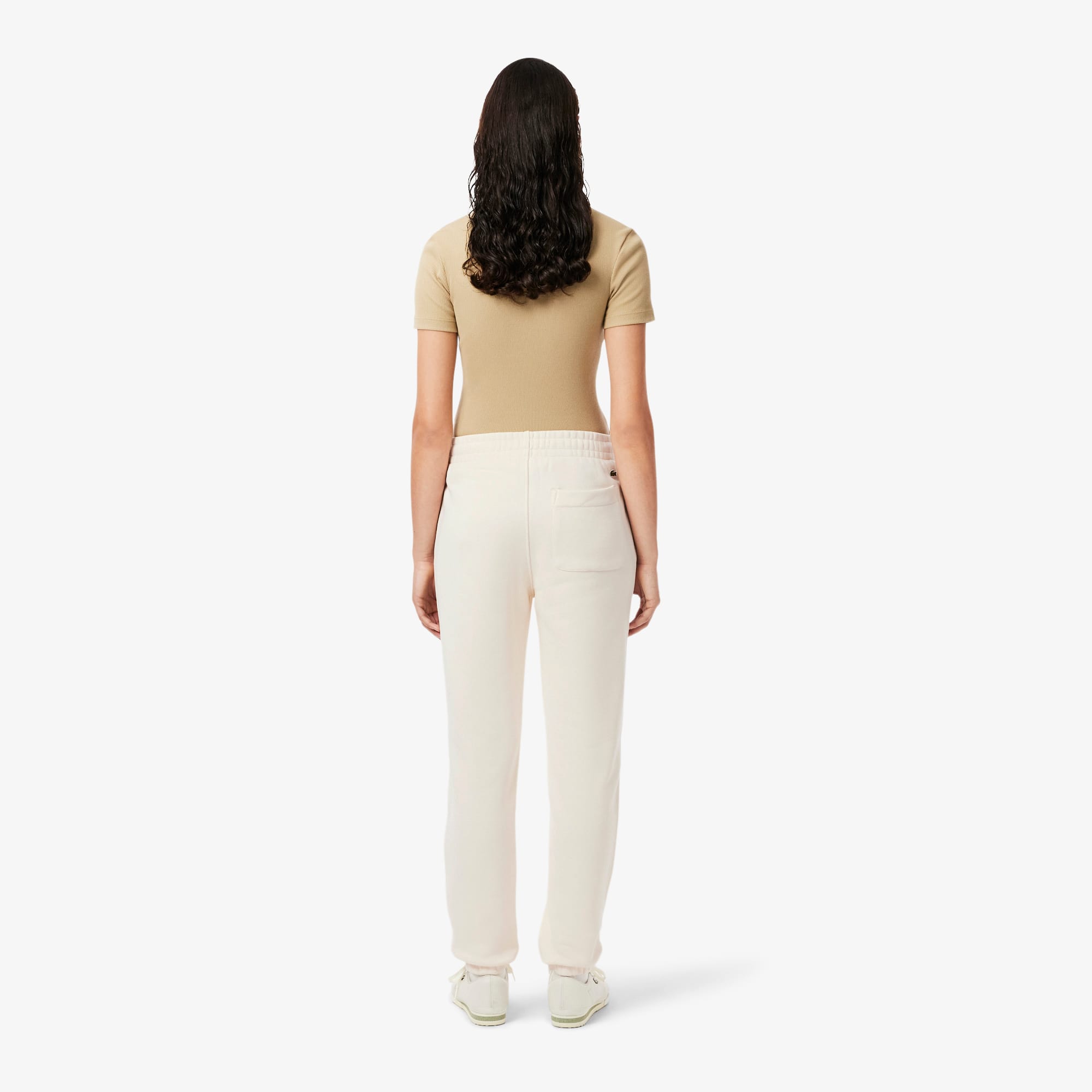Women's Embossed Logo Fleece Pants - Cream