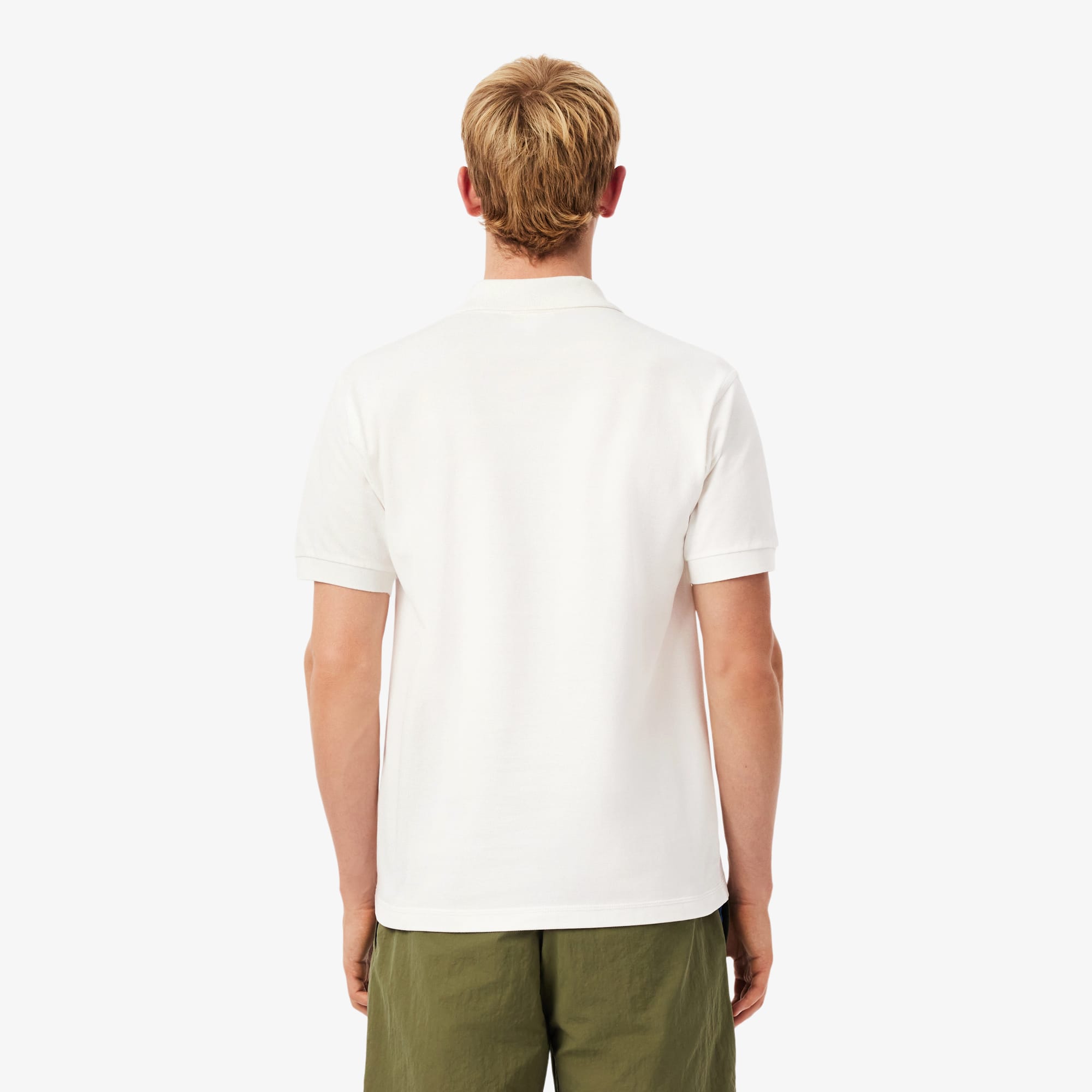Men's Classic Fit Embroidered Motif Piqué Polo - White