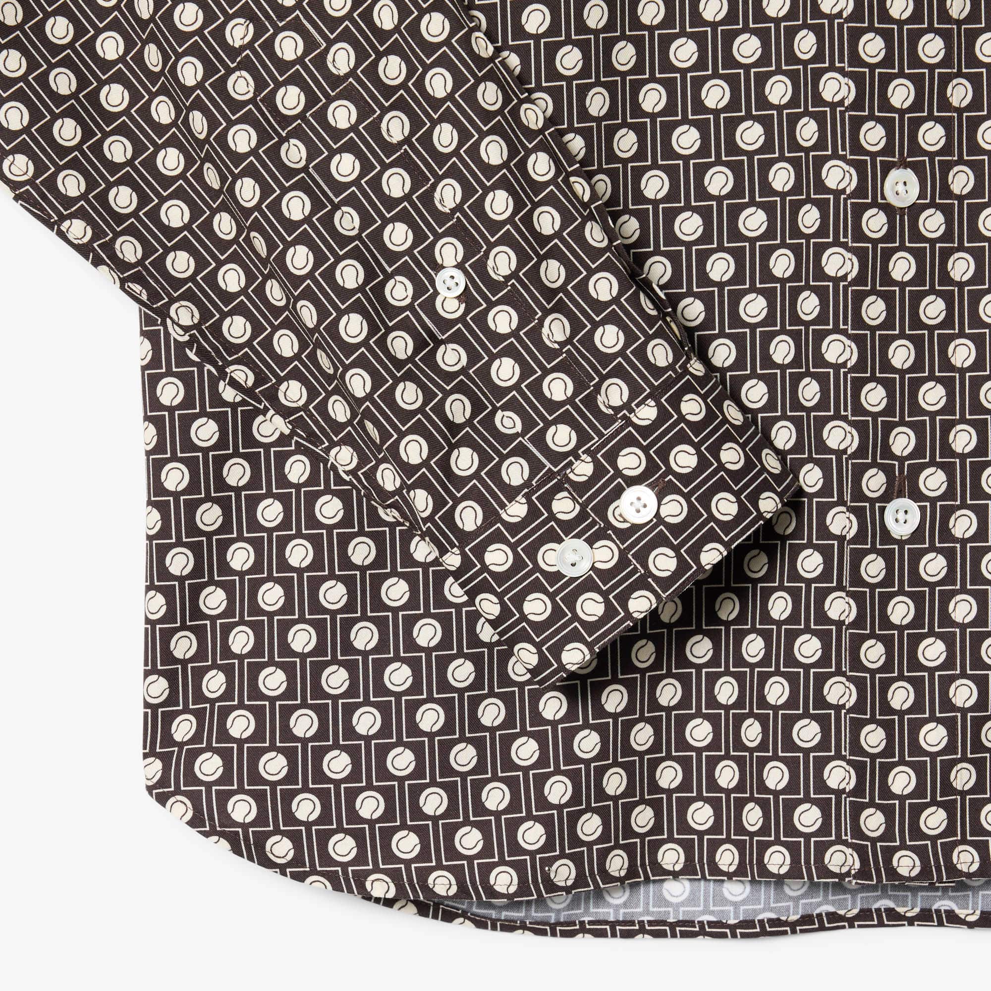 Regular Fit Printed Cotton Shirt - Marron / Beige