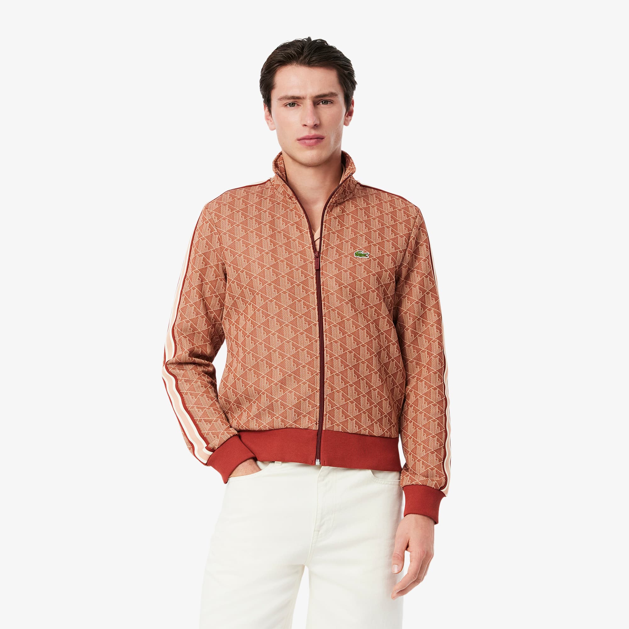 Men's Paris Zip-Up Track Jacket - Brown / Beige