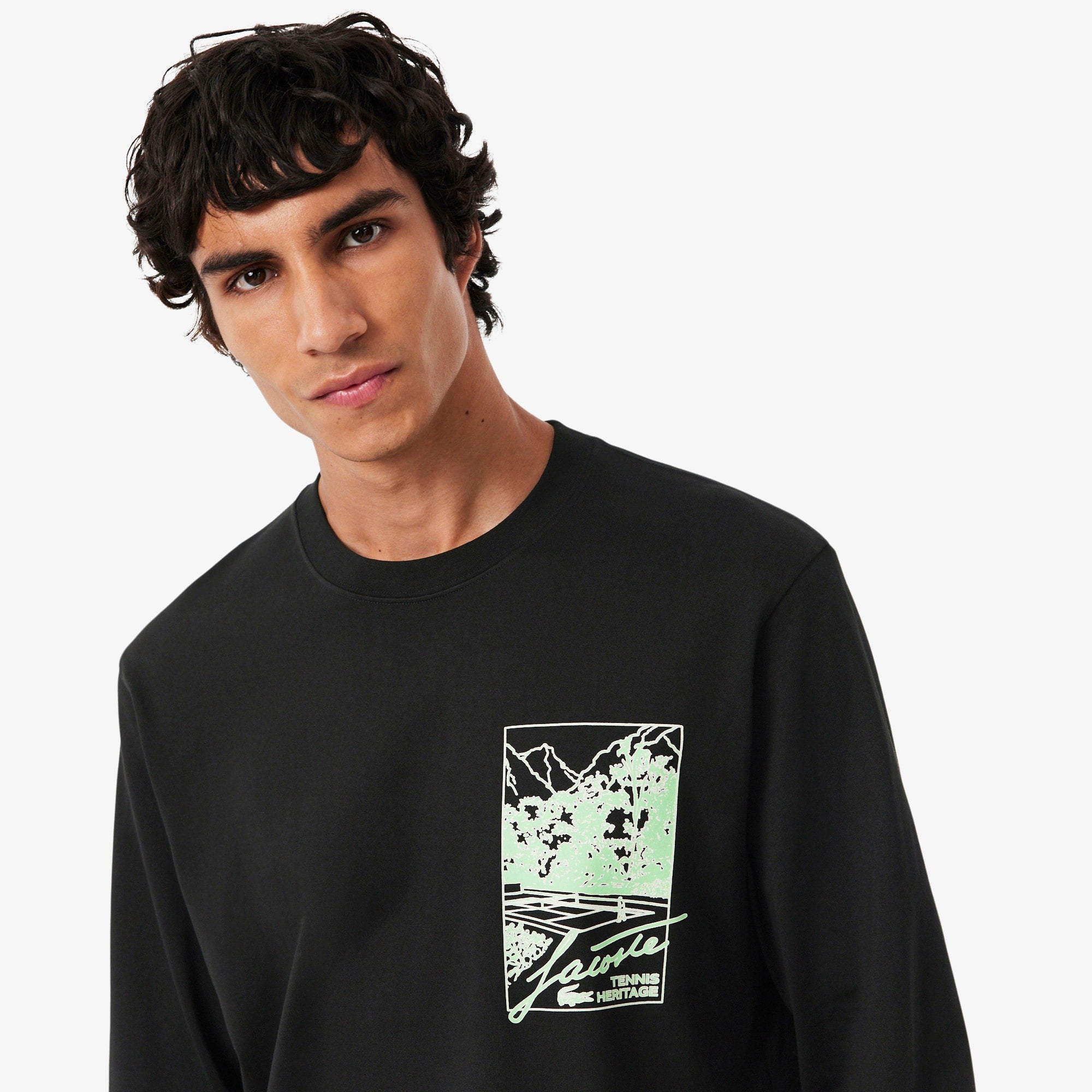 Men's Long Sleeve Heavy Jersey T-Shirt - Black