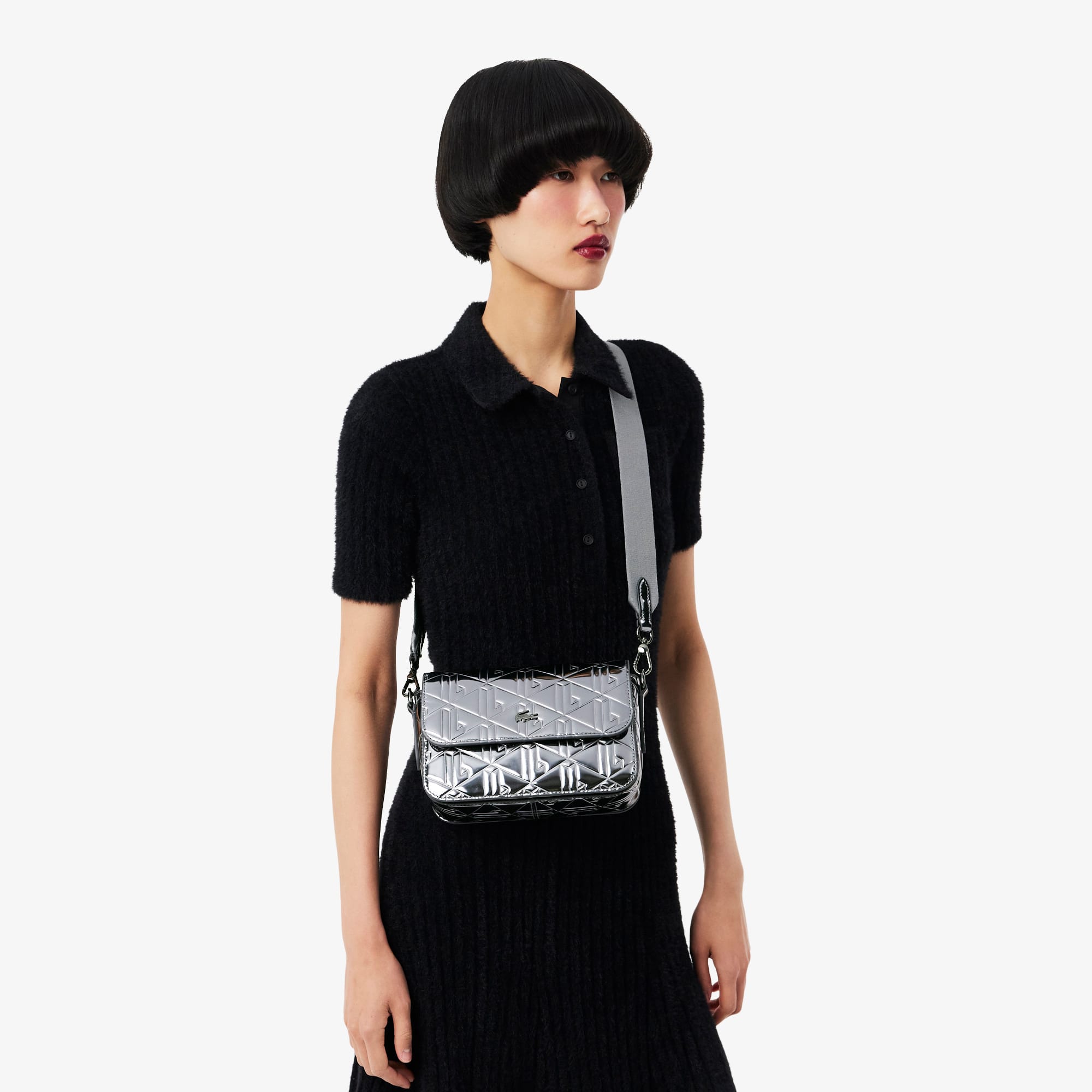 Metallic Shoulder Bag - SHINY DARK SILVER