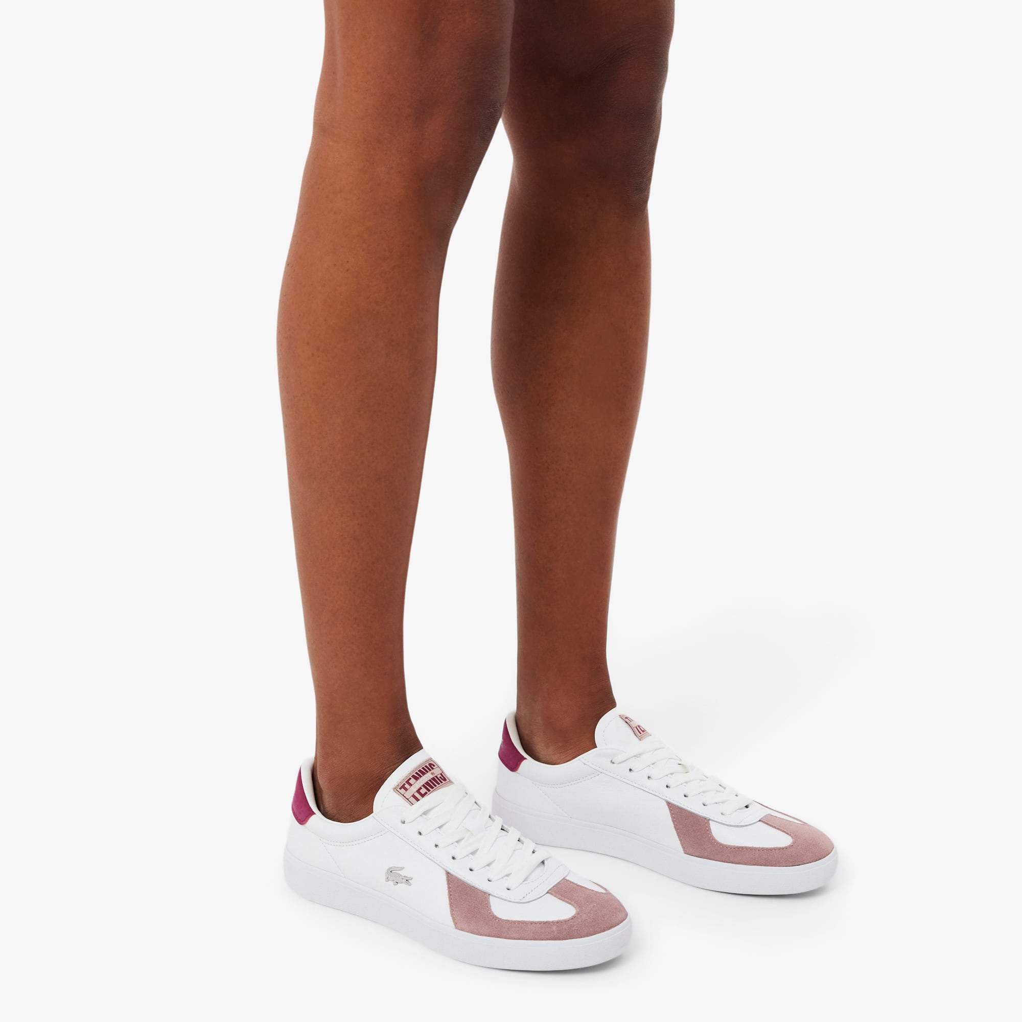Women's Baseshot Pro Leather Sneakers - WHITE/PINK
