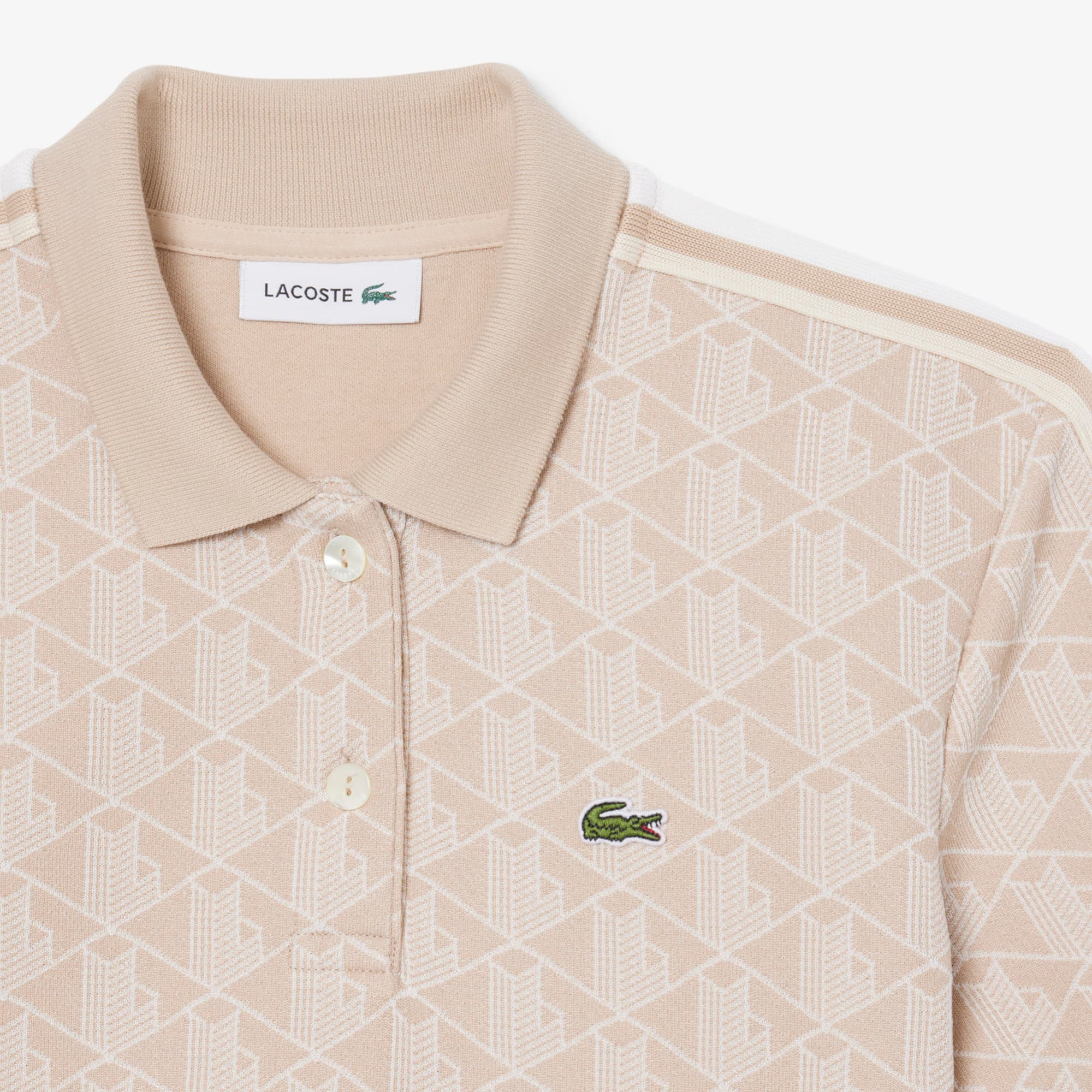 Women's Slim Fit Monogram Polo - Beige / Blanc