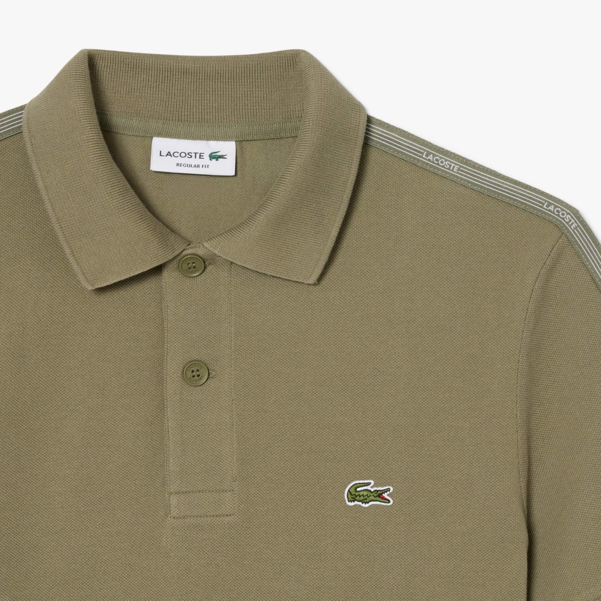 Regular Fit Logo Stripe Polo - Khaki Green