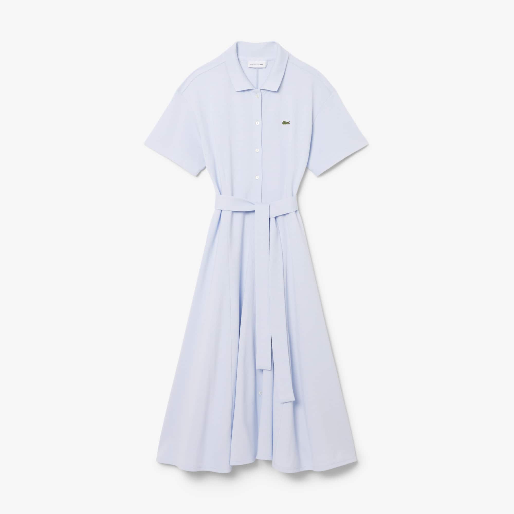 Women's Flared Mini-Piqué Polo Dress - Phoenix blue
